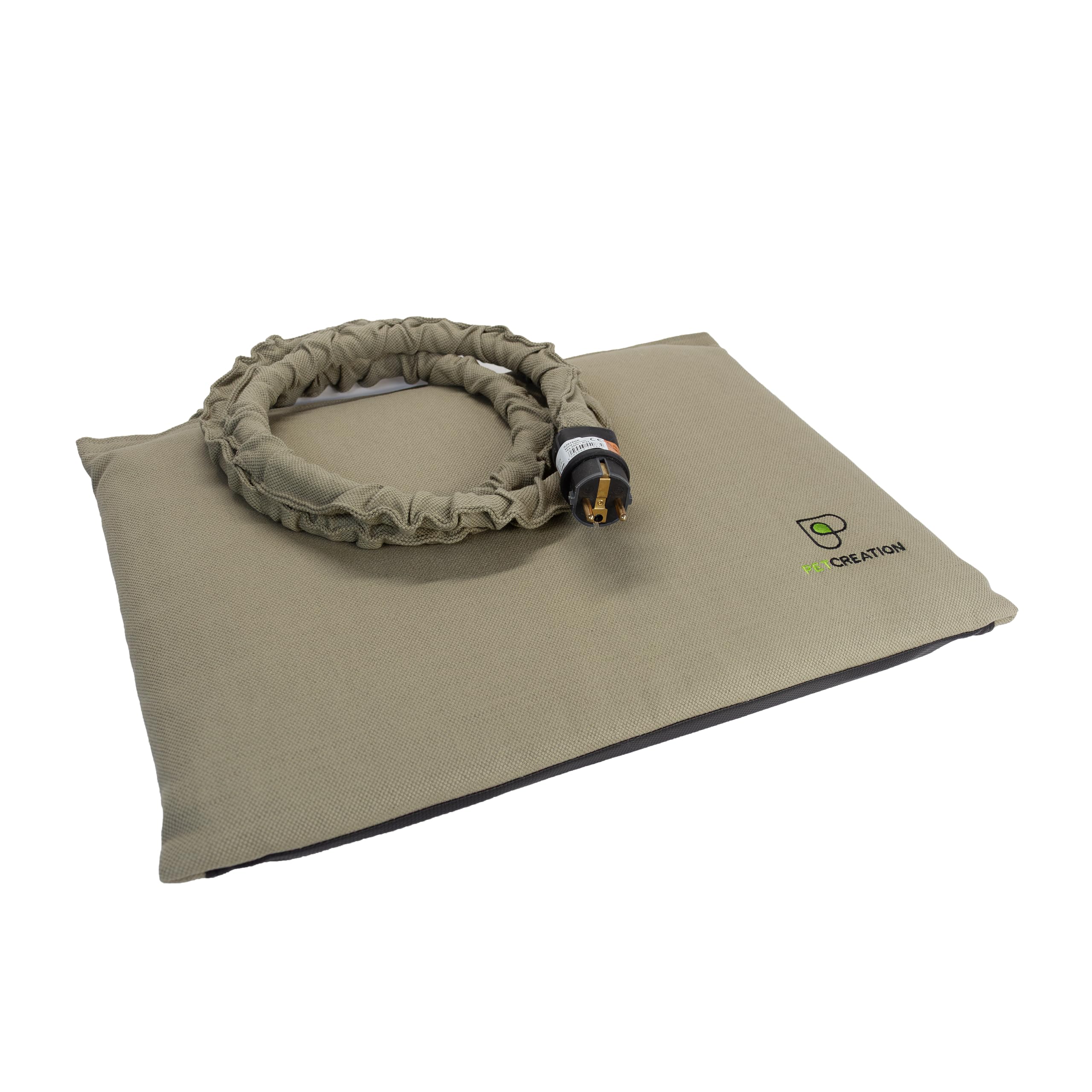 Base Riscaldante per Cani Tappeto Riscaldante per Cani e gatti Lino | Comfort e Sicurezza | Antimorso, Antibatterico caldo e delicato cuccia riscaldante (Verde Militare, M (66x54 cm))