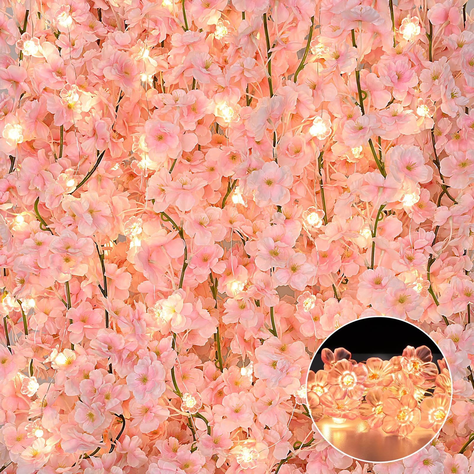 No.032 CHERRY BLOSSOM✿.*・フラワーガーランド⸜❤︎⸝‍ Amazon.com: Sunm Boutique 12 Pcs 70.8 Ft Artificial Cherry Blossom