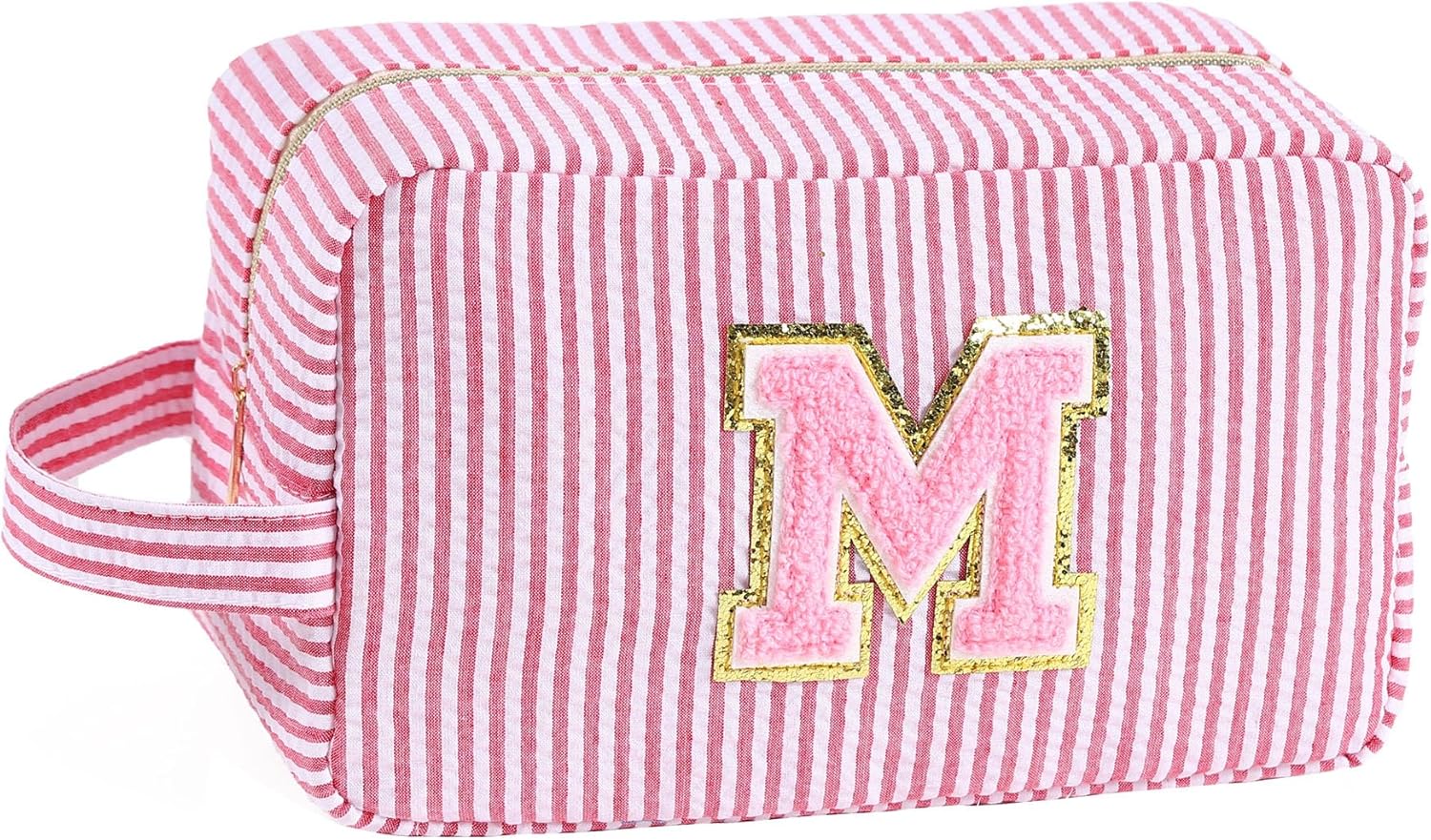 HAIBOLAN Monogrammed Initial Makeup Bag M Make Up Bag