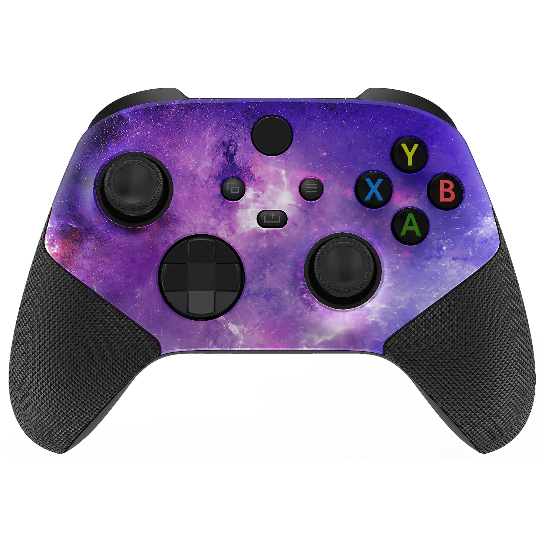 eXtremeRate Cover Custodia Grip Gomma per Xbox Series X Controller con Anelli,ASR Versione Scocca Copertura Ricambio per Xbox Series S Controller Model 1914-Galassia Nebulosa