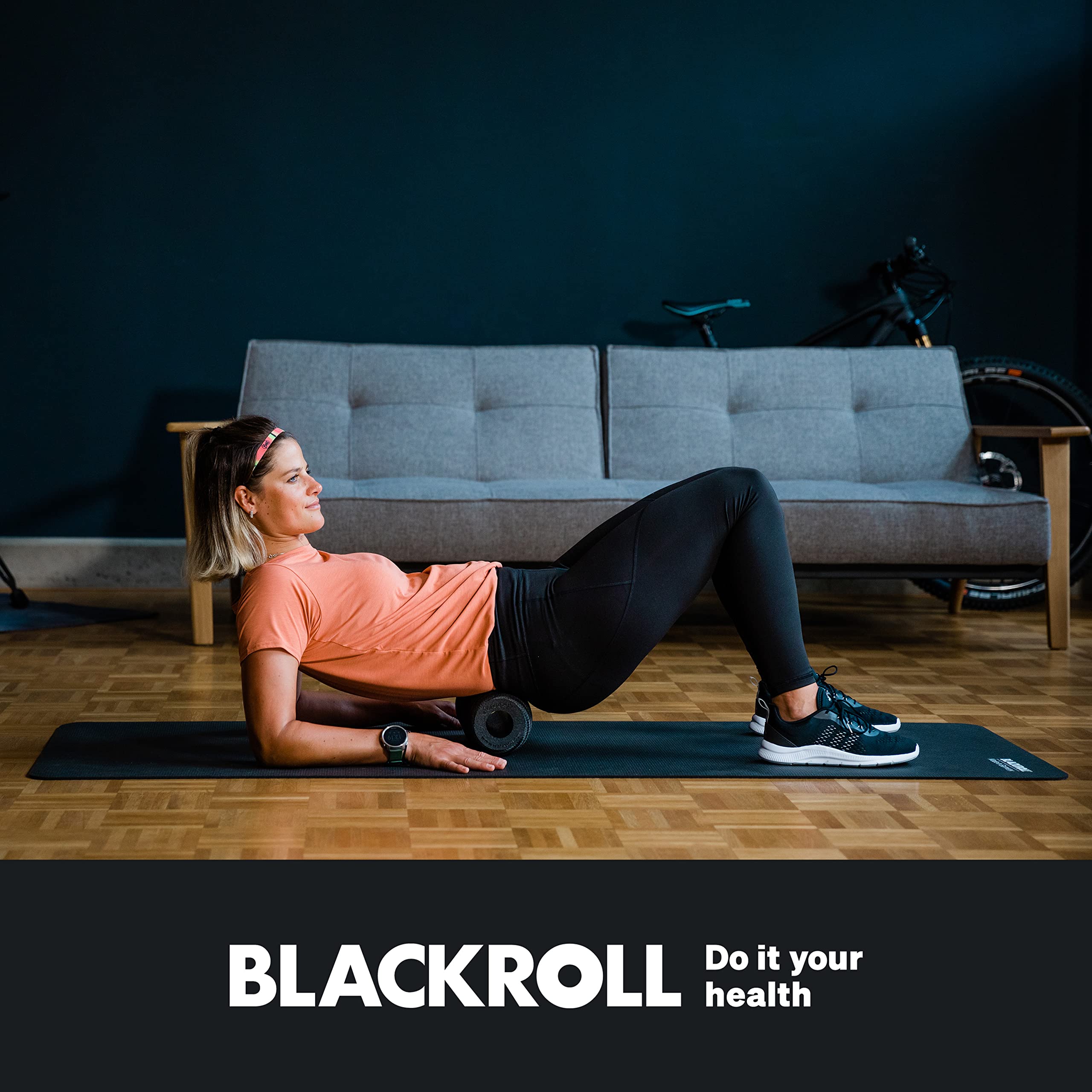 BLACKROLL® TWIN Rouleau de massage pour fascias (30 cm x 13 cm) avec découpe pour la colonne vertébrale,Rainbow