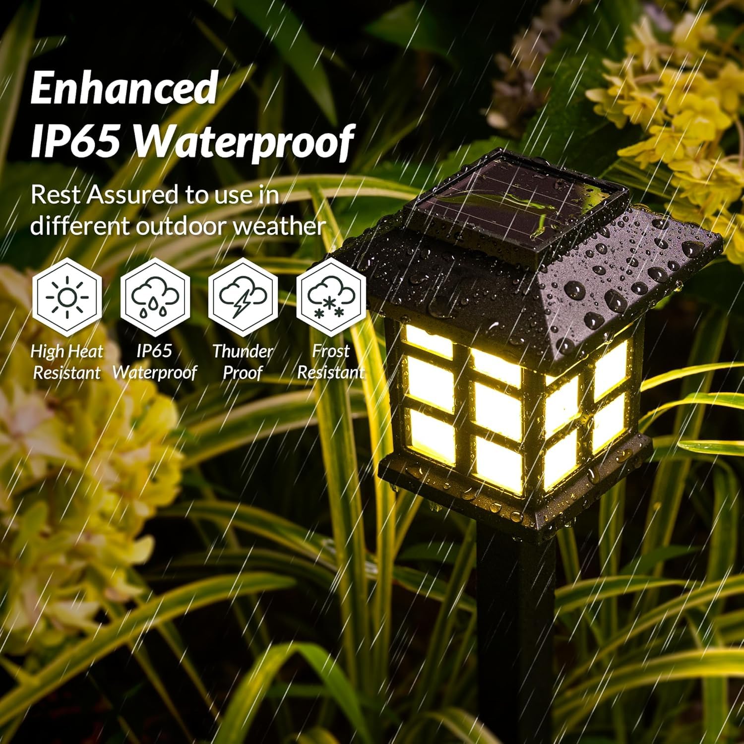 AENCI Solar Pathway Lights Outdoor, Waterproof Outdoor Solar Lights for Garden, Landscape, Path, Yard, Patio, Driveway, Walkway (Pack of 1) 4pcs 3
