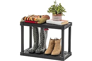 IRIS USA 2-Shelf Heavy Duty Plastic Storage Shelving Unit