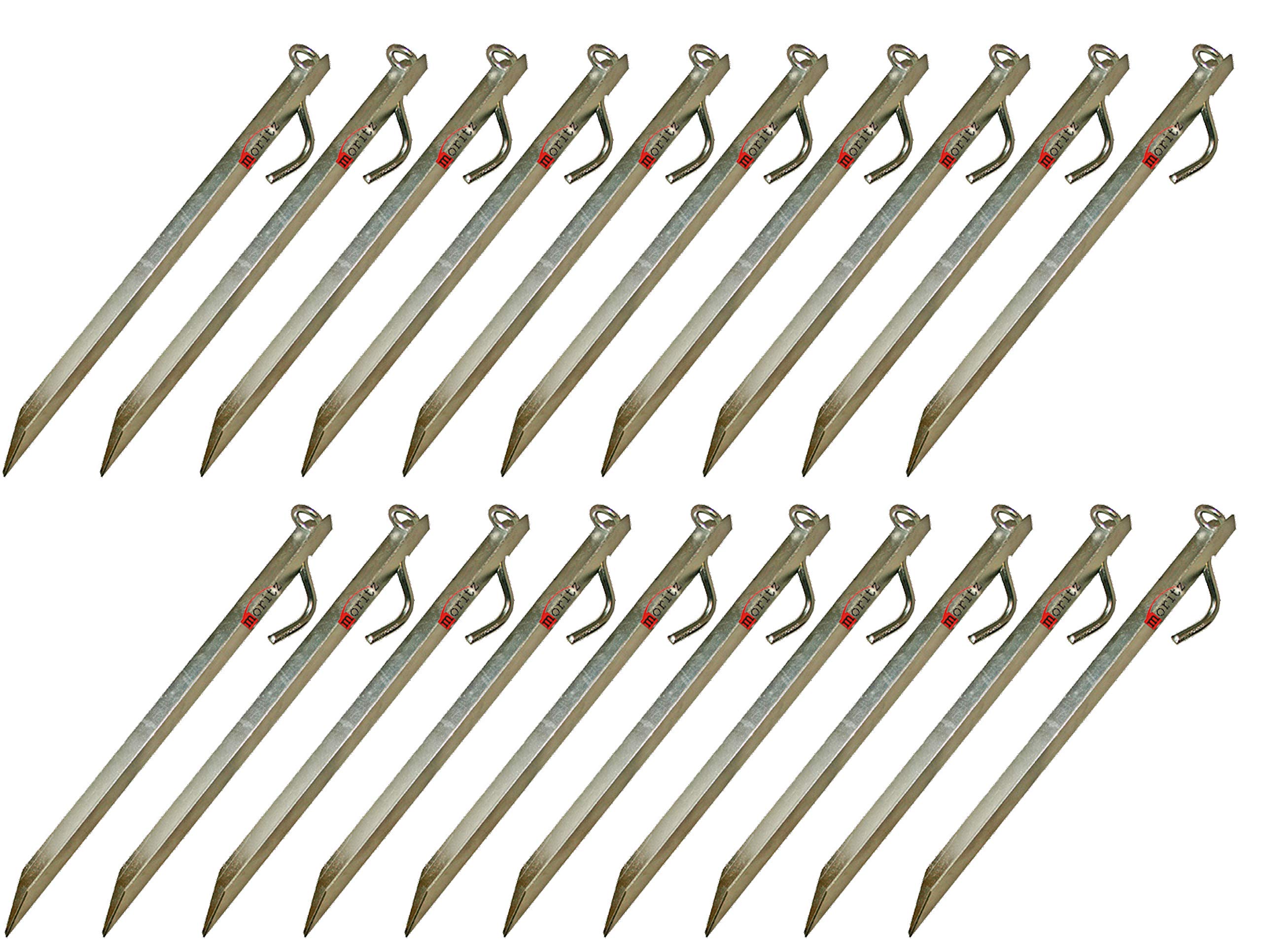Moritz 20 Stück Mont Blanc Hering Zelthering 380 mm verschweißter Öse extra stark
