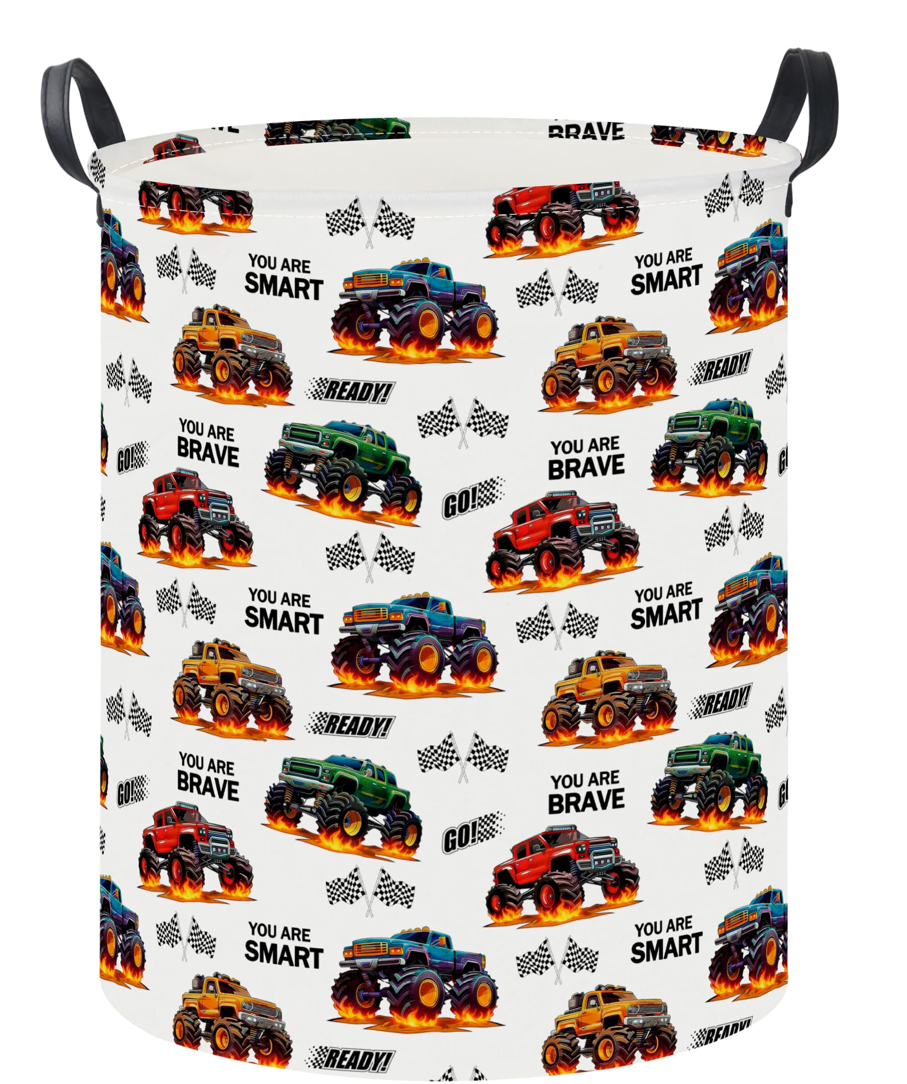 19.7" Laundry Basket,Dirty Clothes Hamper,Waterproof Storage Bin,Room Decor,Gift Baskets,Nursery Hamper(Flame Racing)
