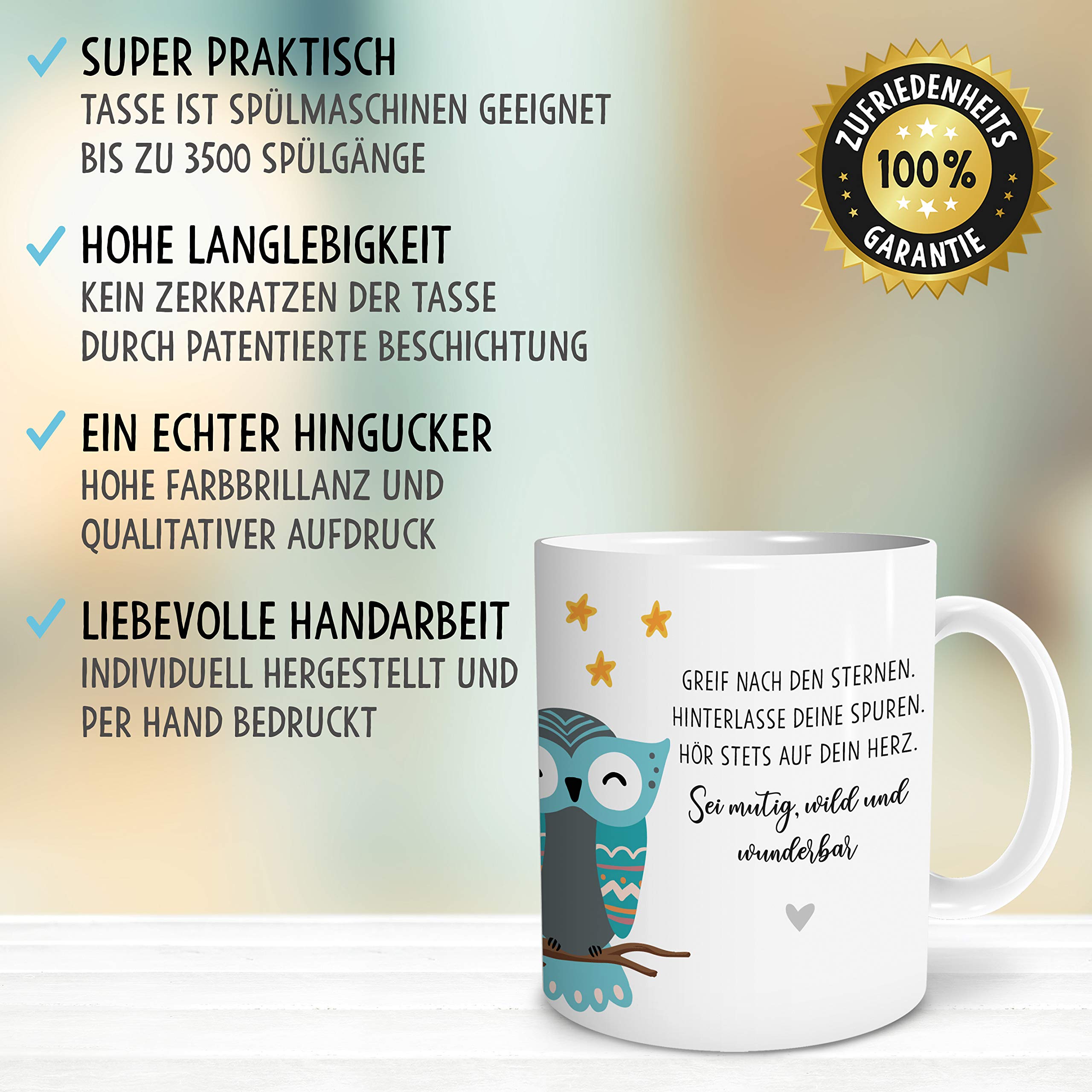 OWLBOOK Personalisierte Kinder-Tasse Mit Fuchs-Design – 300 Ml, Spülmaschinengeeignet
