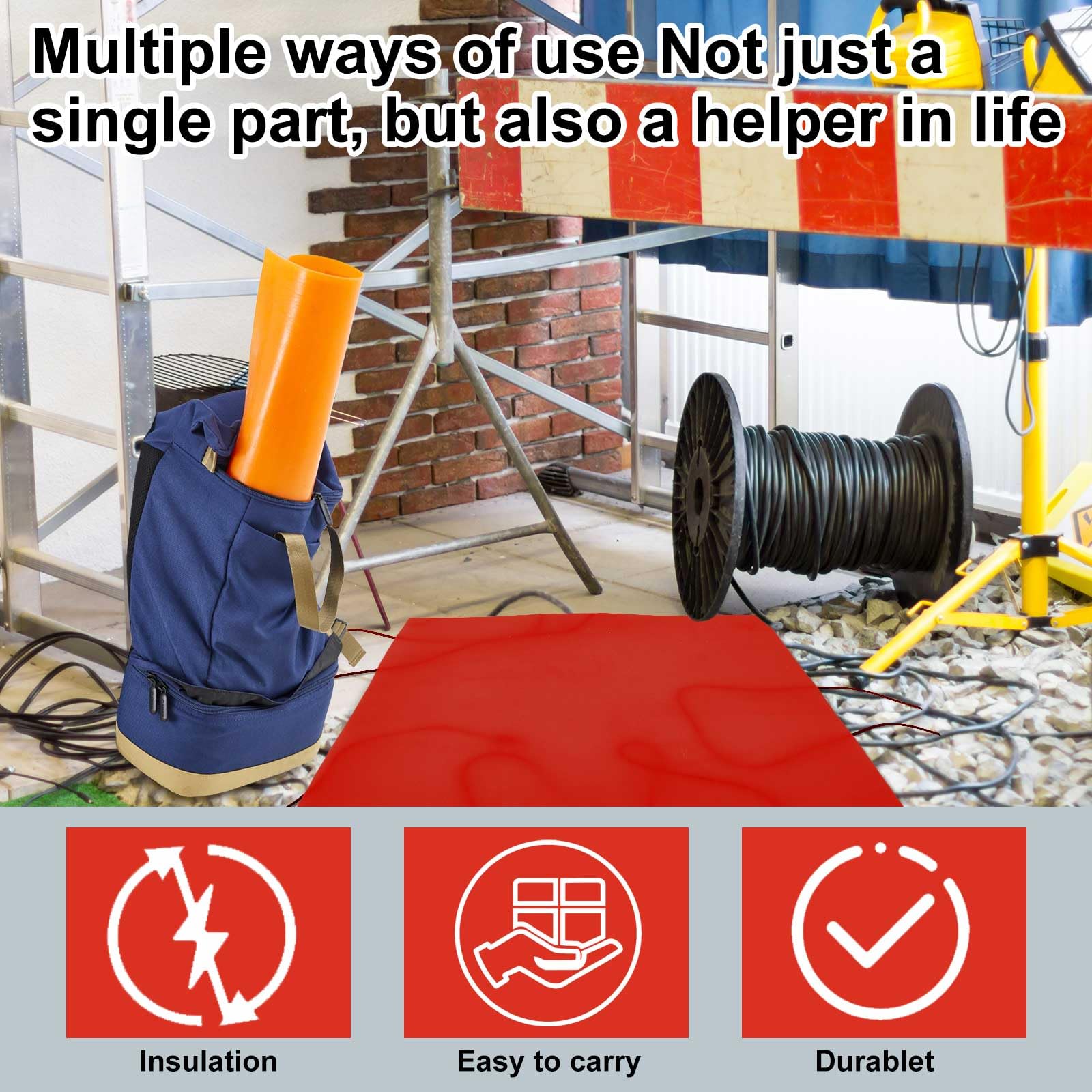 2 Pcs 20" x 20" Insulated Rubber Mat, Electrical Safety Rubber Mat — Amazon image 4
