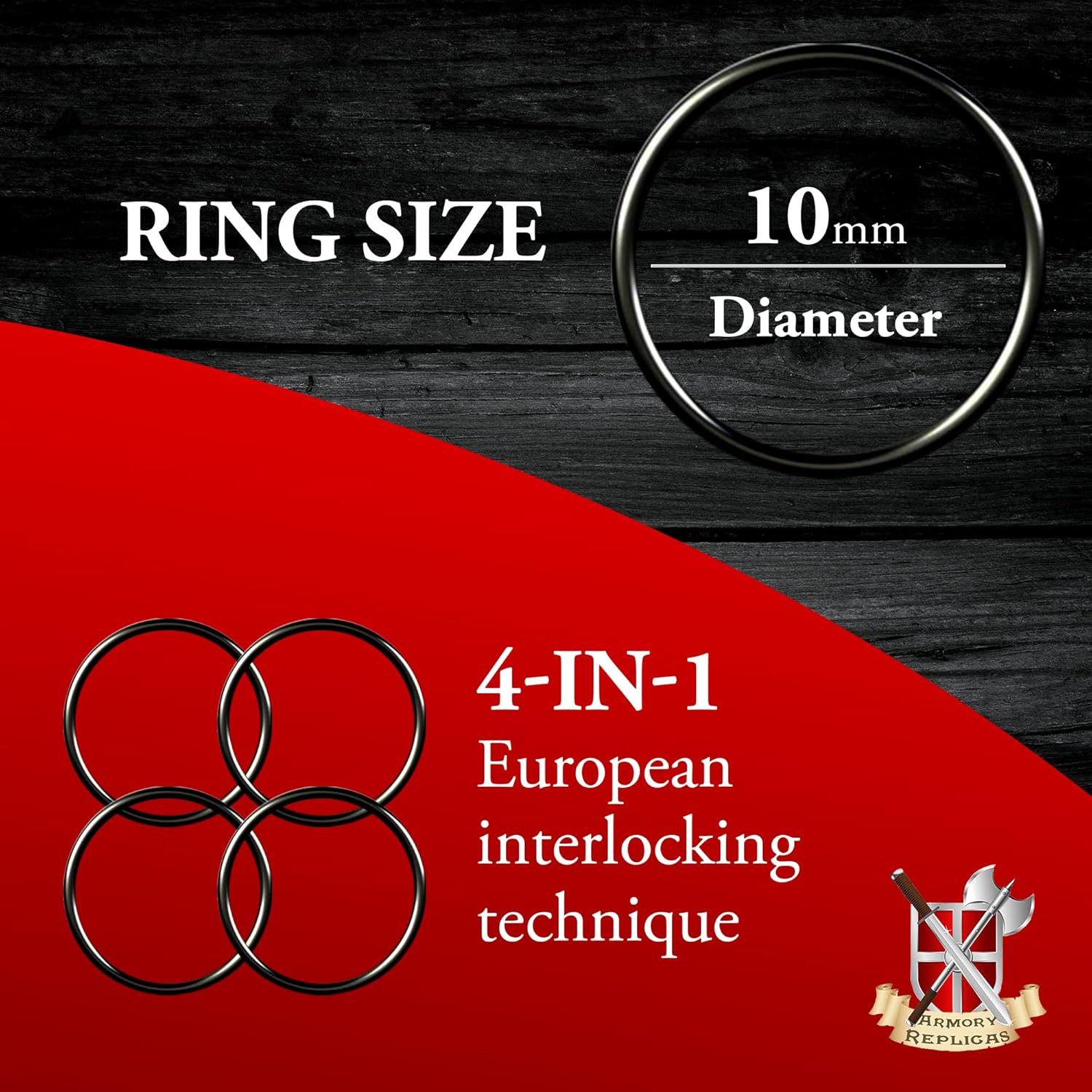 Armory Replicas Medieval Chainmail Coif Armor, Mild Steel, 18.75 Inches Silver - Image 5