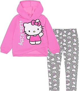 Sanrio - Conjunto de 2 piezas con capucha y pantalones leggings para niñas pequeñas y grandes