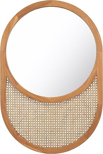 Miniatura 2 de Safavieh Home Collection Danya Natural - Espejo de pared ovalado decorativo de 24 x 35 pulgadas para dormitorio, sala de estar, baño, entrada