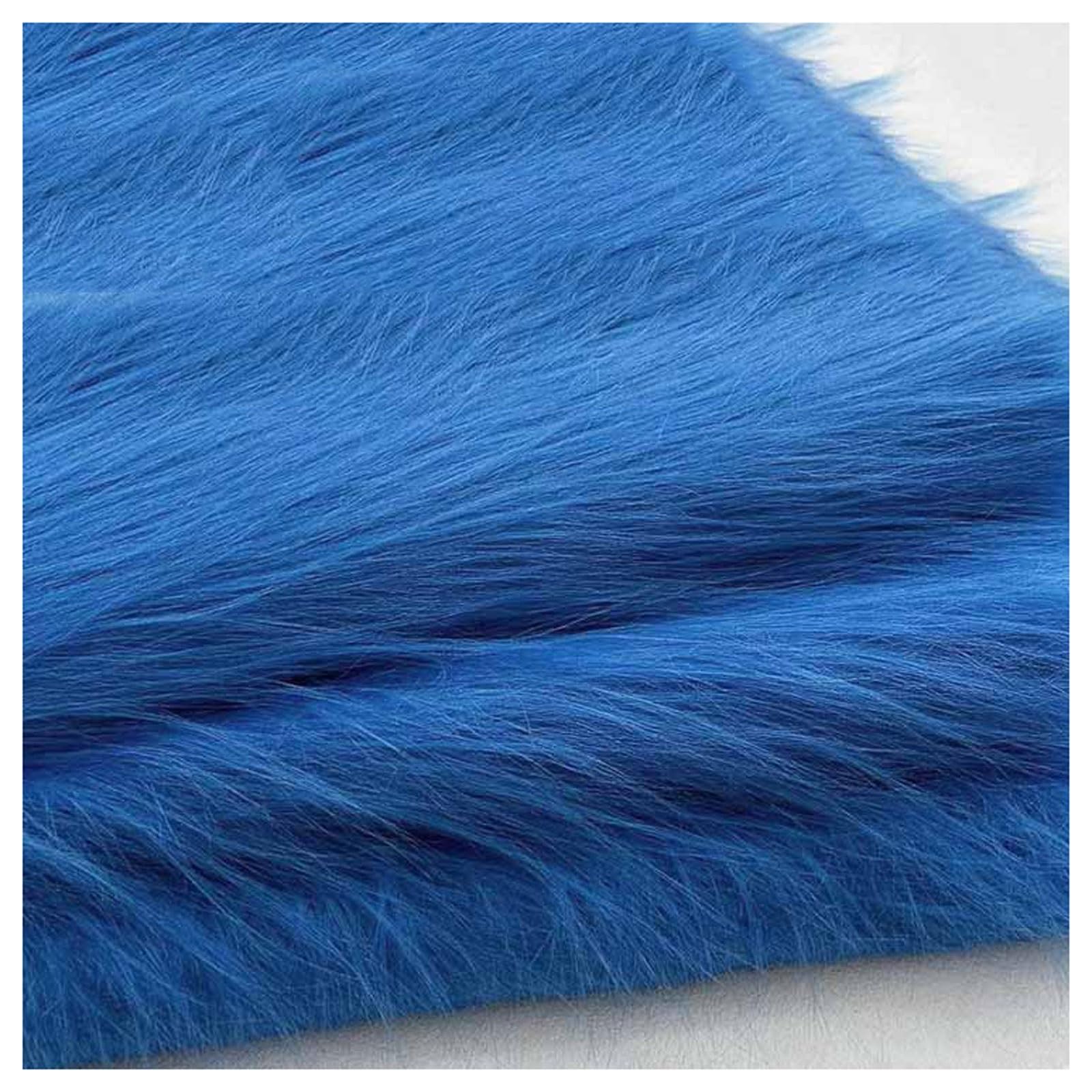 Shaggy Faux Fur Fabric 68 Colors Soft Plush12cm Long Pile Fake Fur Materials Craft Fabric, for Christmas Ornaments, Fursuit, Cosplay, Costume, Gnome Beards, Craft Supply, 50x180cm (Color : Blue 7)