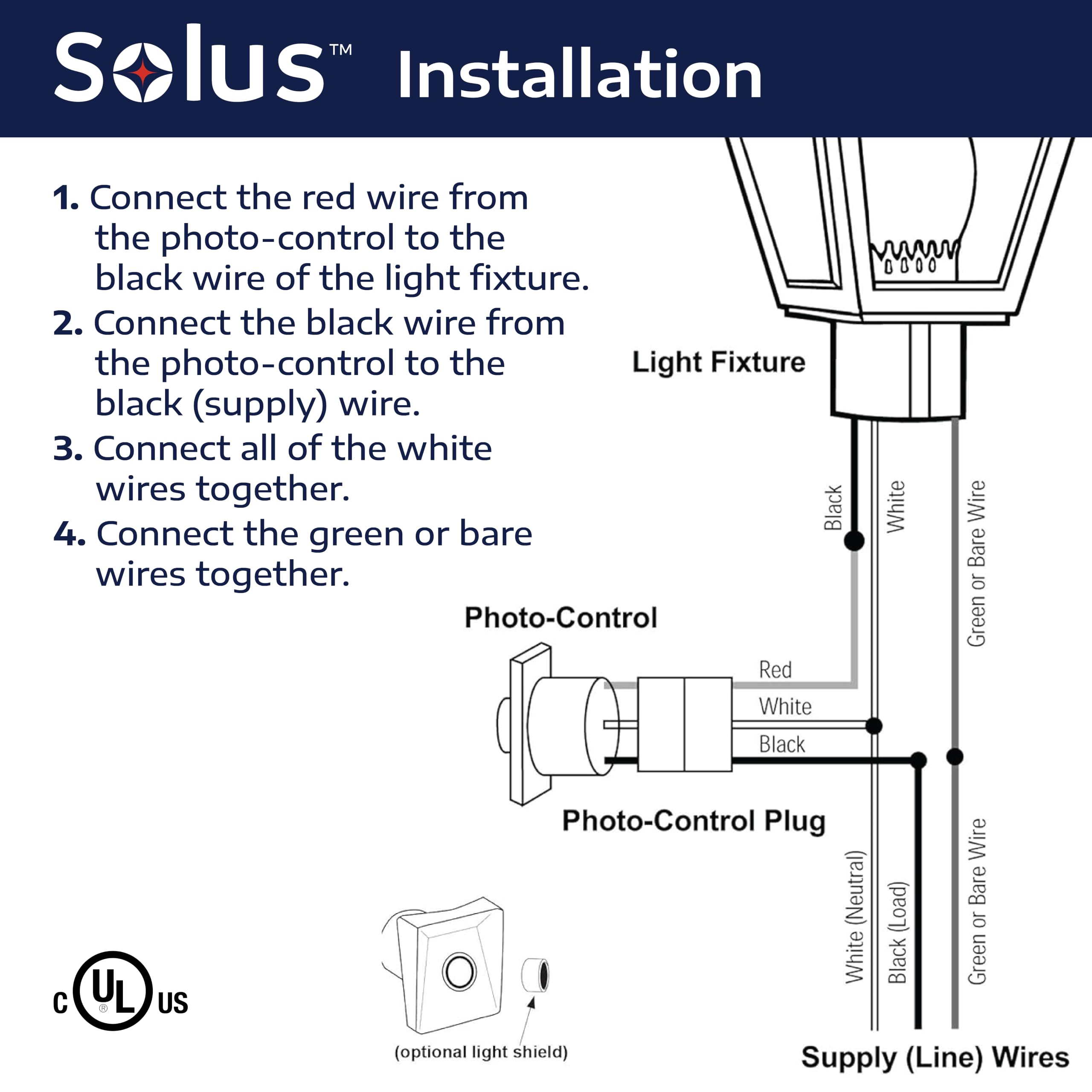 Solus SPC-320Z 120V Automatico Dusk to Dawn Fotocellula Controllo Foto, Sensore Luce Interruttore per Lampade Hardwire Outdoor con Ezee Change Plug, UL, Bronzo