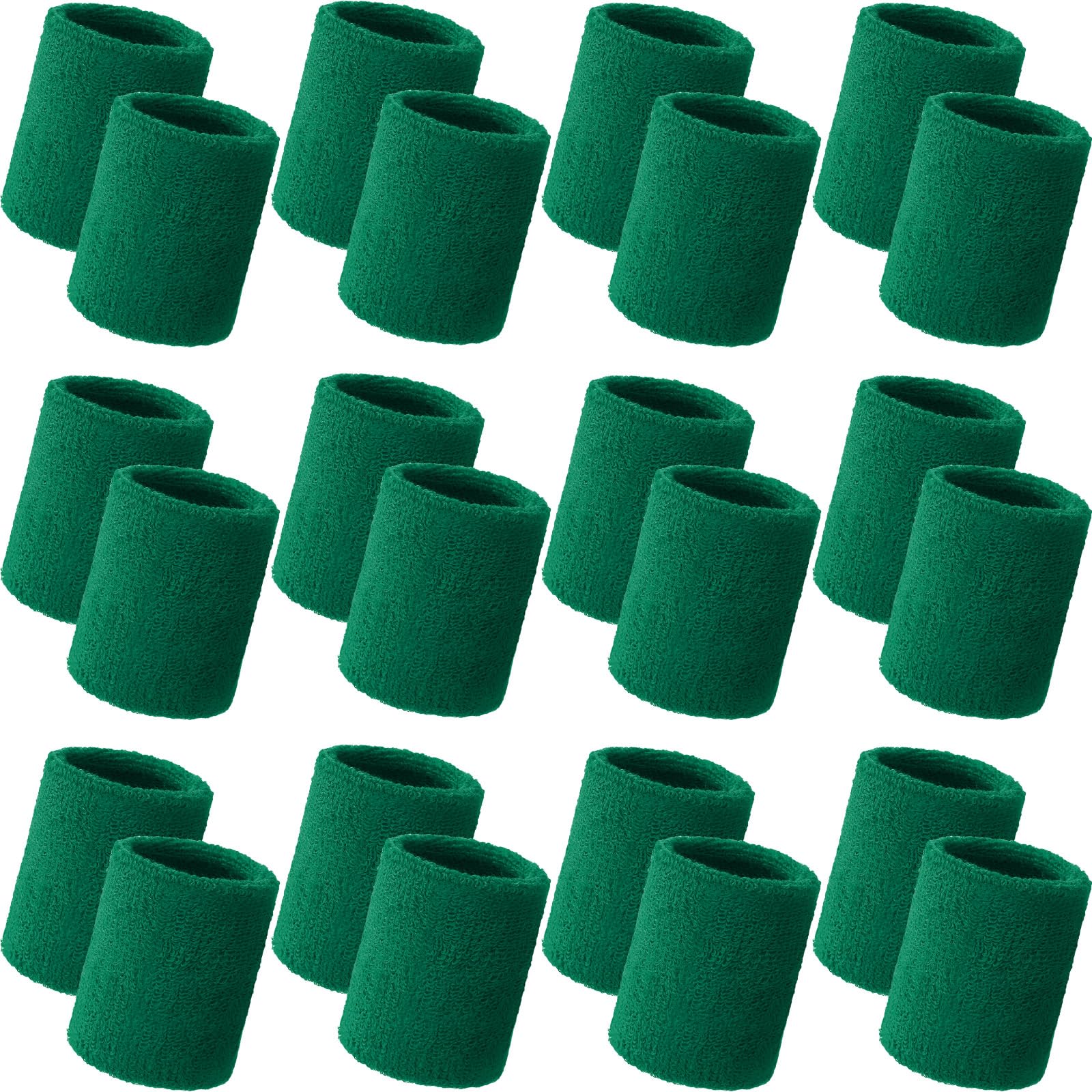 Bememo 24 Pcs Wrist Sweatbands Bulk Sports Wrist Bands for Men Women Breathable Athletic Tennis Wristbands Stretchy Absorbent Cotton Terry for