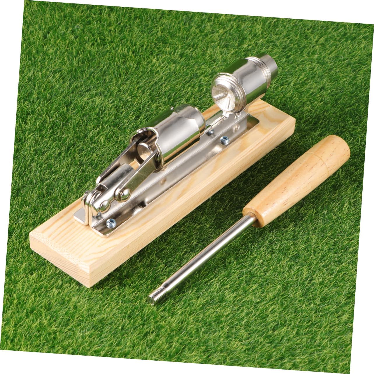 Wooden Hand Press Nut Cracker, Adjustable Stainless Steel Walnut Pliers