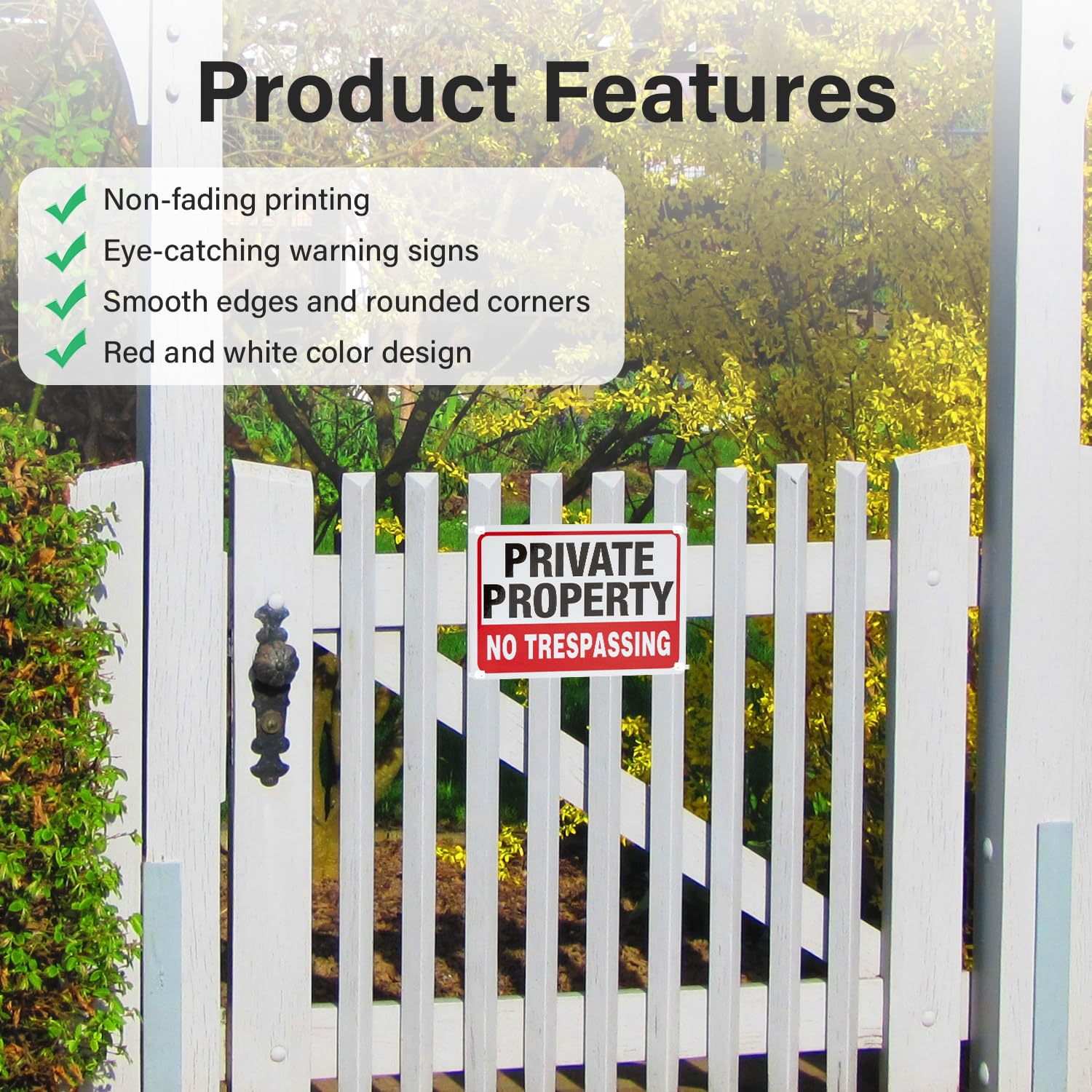 Confezione da 2 cartelli Private Property No Trespassing, 25,4 x 17,8 cm