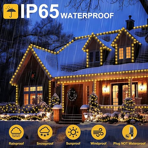 Miniatura 3 de Luces de Navidad de 262 pies, 800 luces LED para exteriores, alambre transparente para árbol de Navidad con 8 modos impermeables, tira de luces