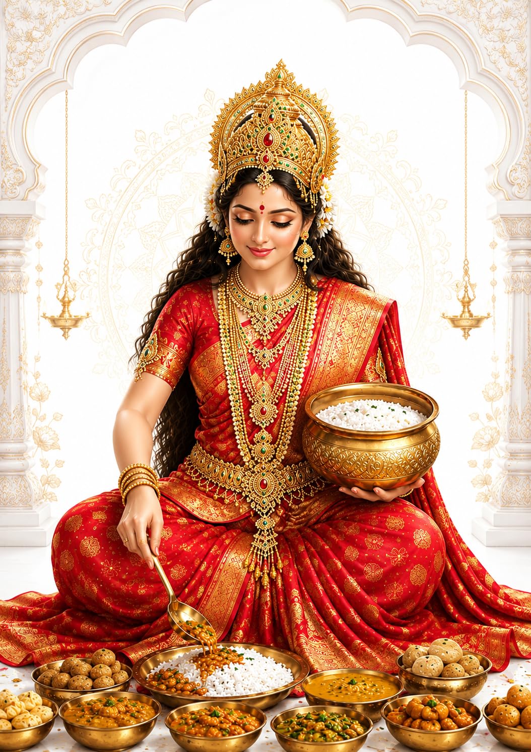 (Set of 3) Maa Annapurna, Lakshmi Ji, Ganesh Ji A4 Size Photo Wallpaper | Waterproof, Heat-Resistant, Anti-Oil, Peel & Stick, Easy to Clean-image-32