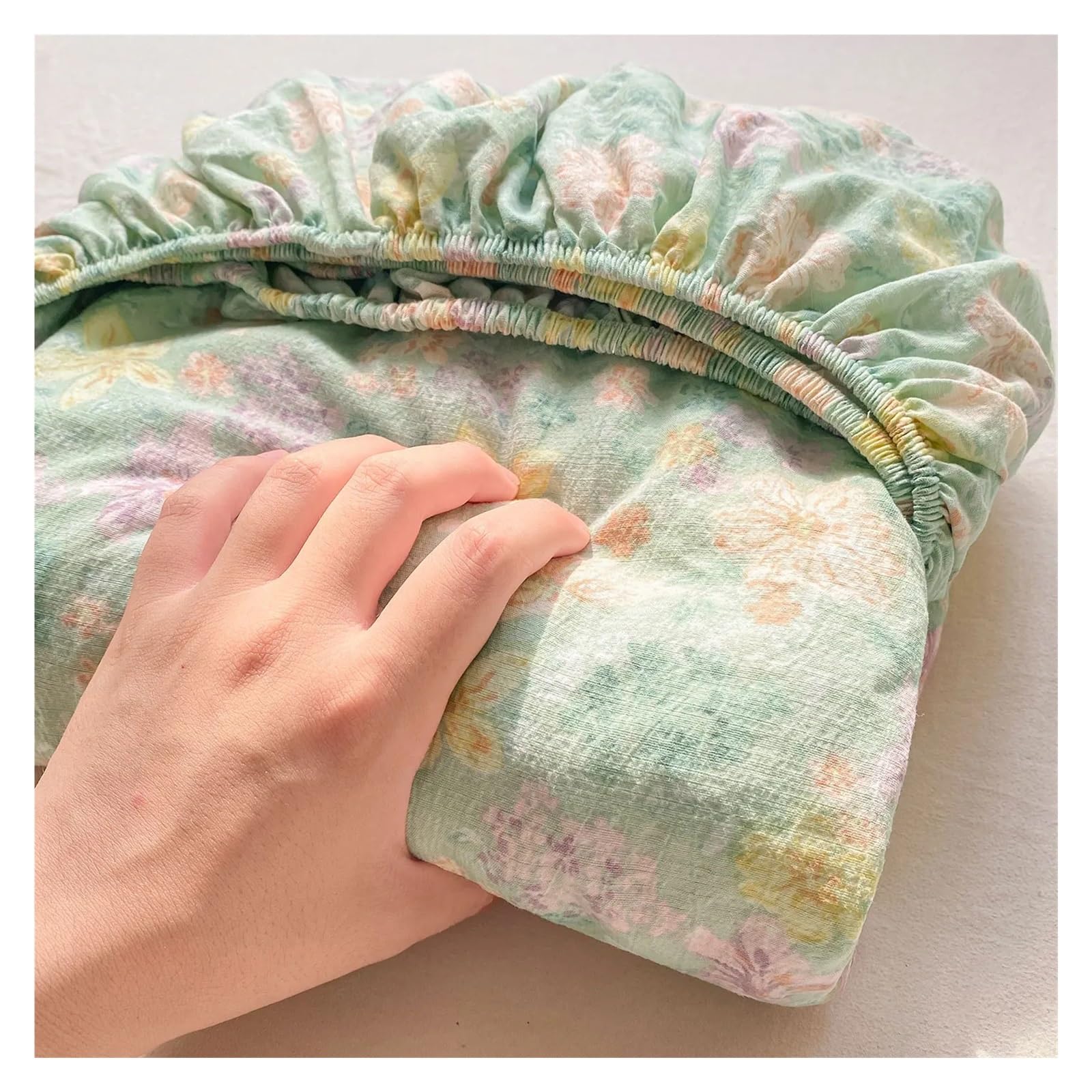 Lenzuola stampate a fiori verdi | Lenzuolo con angoli singolo/queen/king size sabanas matrimoniales all-inclusive(Color 1,200x220x25cm 1pc)