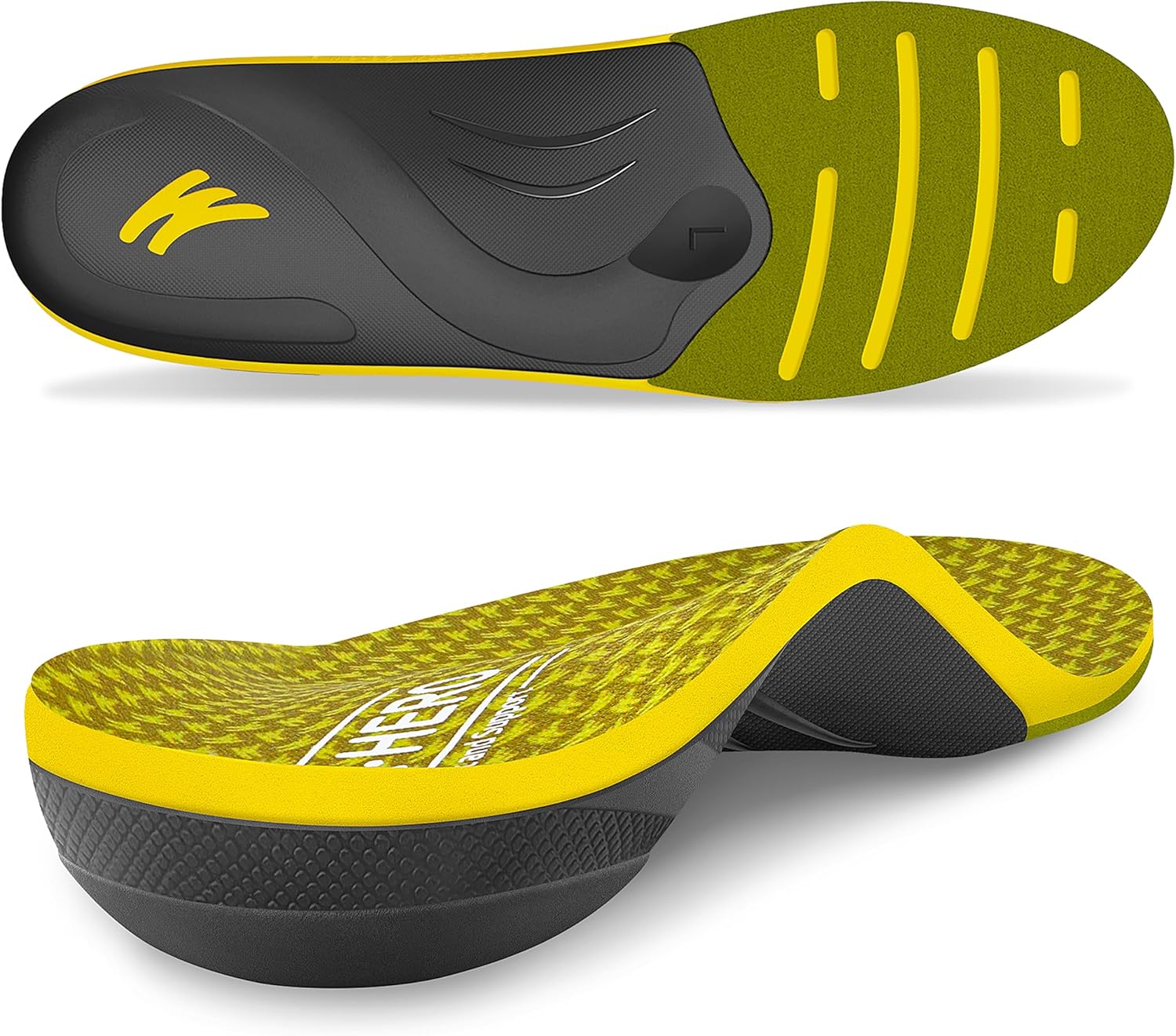 WalkHero Heavy Duty Arch Support Inserts,220+ lbs Plantar Fasciitis Insoles for Men Women,Pain Relief Orthotic Insert for Flat Feet,Standing All Day or Daily Walking Mens 11-11.5 | Womens 13-13.5