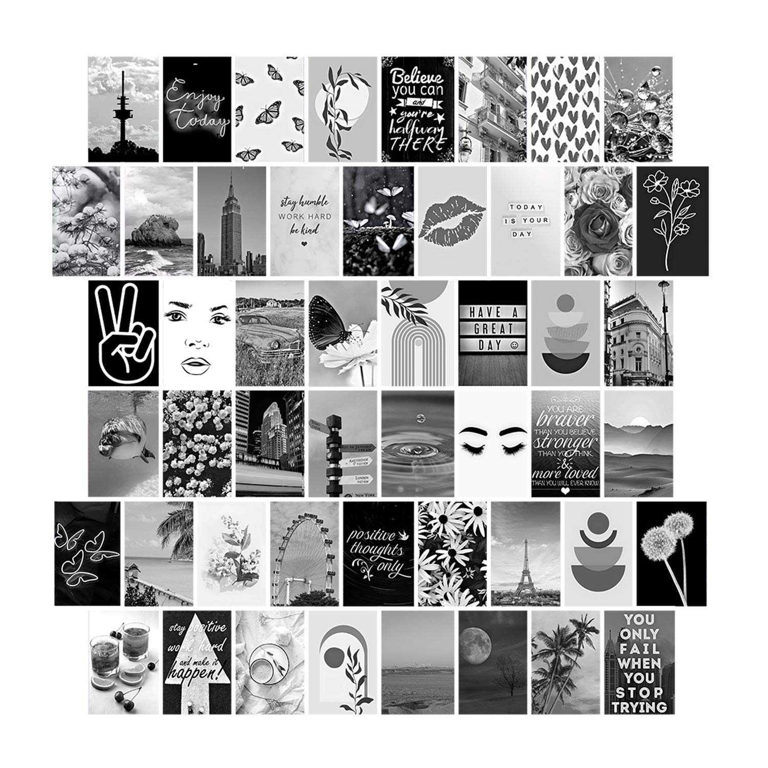 Buy Woonkit Black White Wall Collage Kit Aesthetic Pictures Black And
