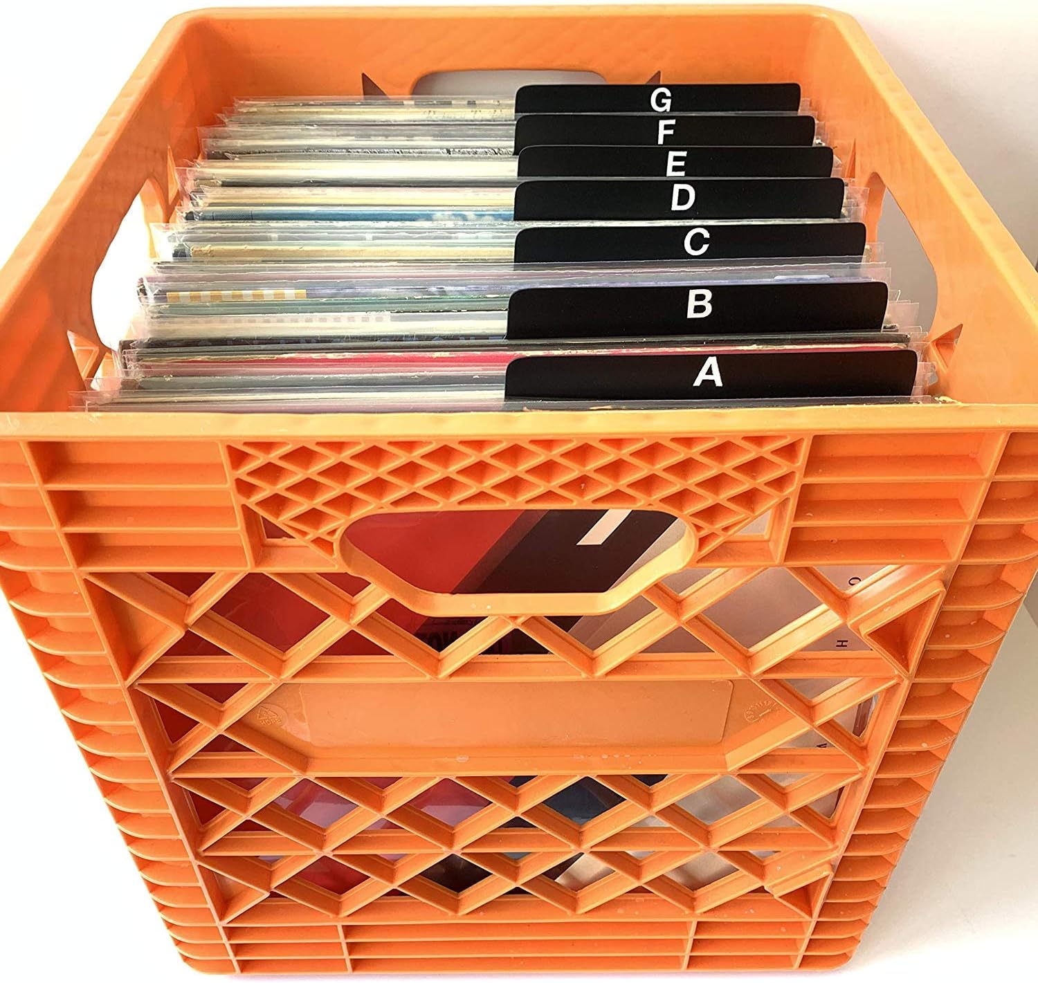 A-Z DIY Kit Black Alphabetical Record Dividers Professional Collector Professional Cards 12-inch 33rpm LP Vinyl Album Organizers/Organization/Organizational A to Z Lettering on Both Sides of tab.