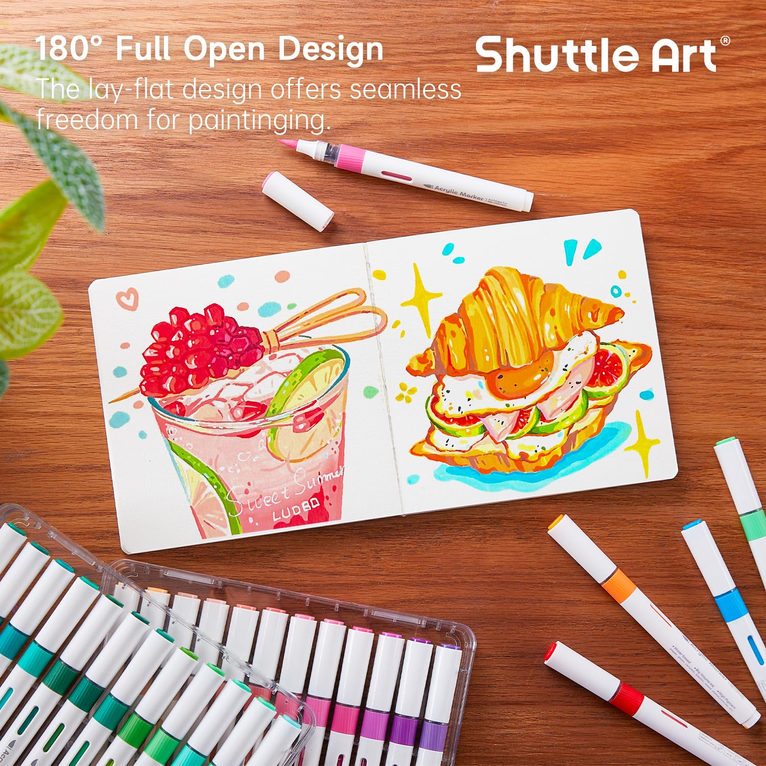 Amazon.co.jp: Shuttle Art スケッチブック アクリルマーカー用 30枚