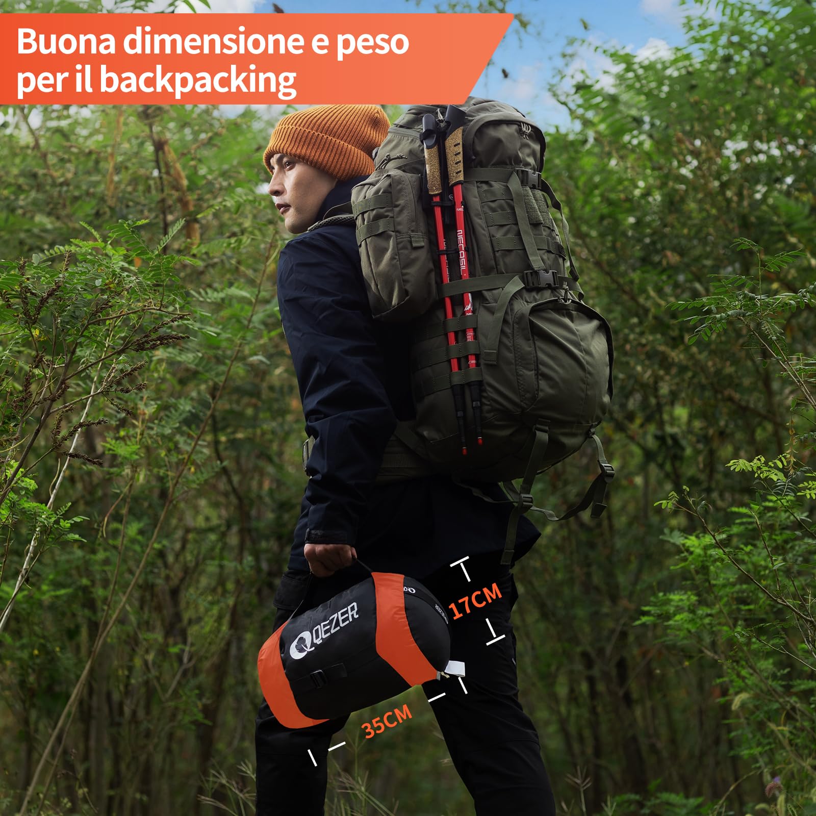 Sacco a pelo in piuma ultraleggero Sacco a Pelo per Adulti e Bambino 12°C a -8°C [1080g-2140g] per campeggio, escursioni e trekking, attività all'aperto 3~4 stagioni