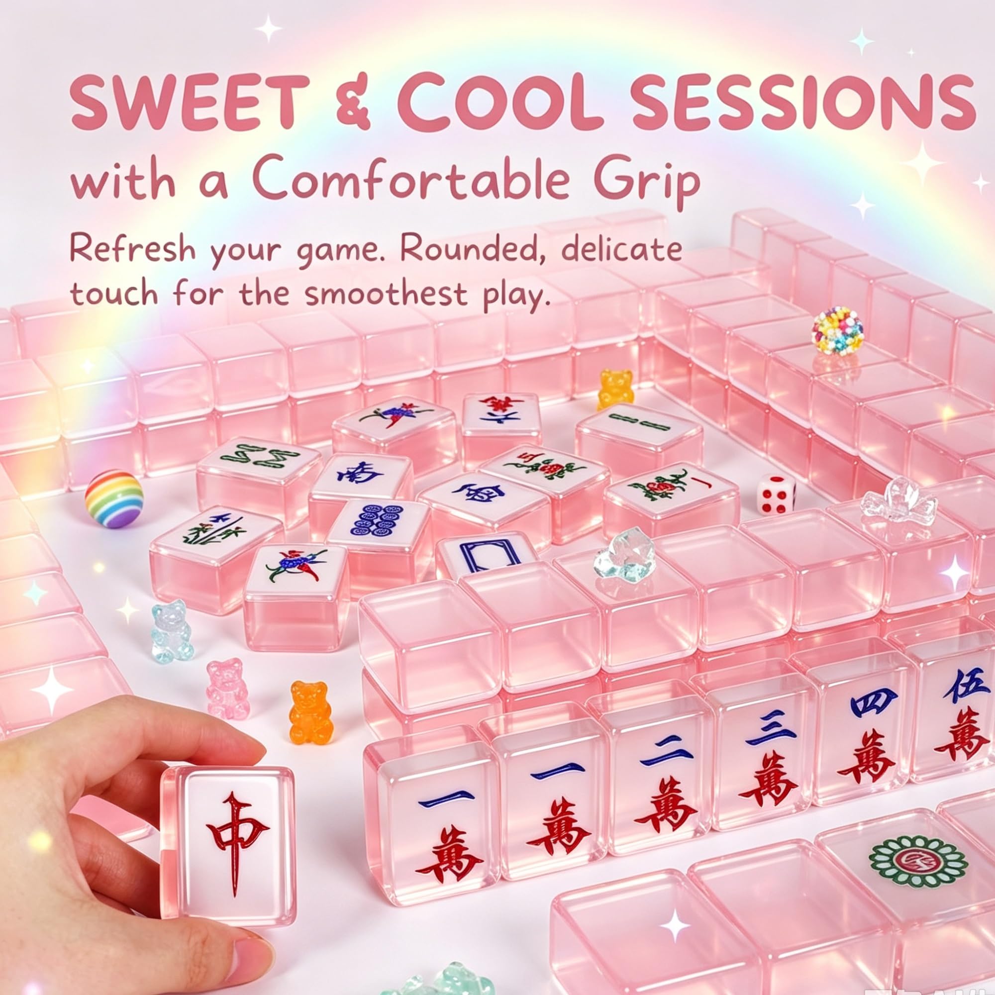 Generico Set Mahjong americano, 144 tessere Mahjong colorate a tema sogno