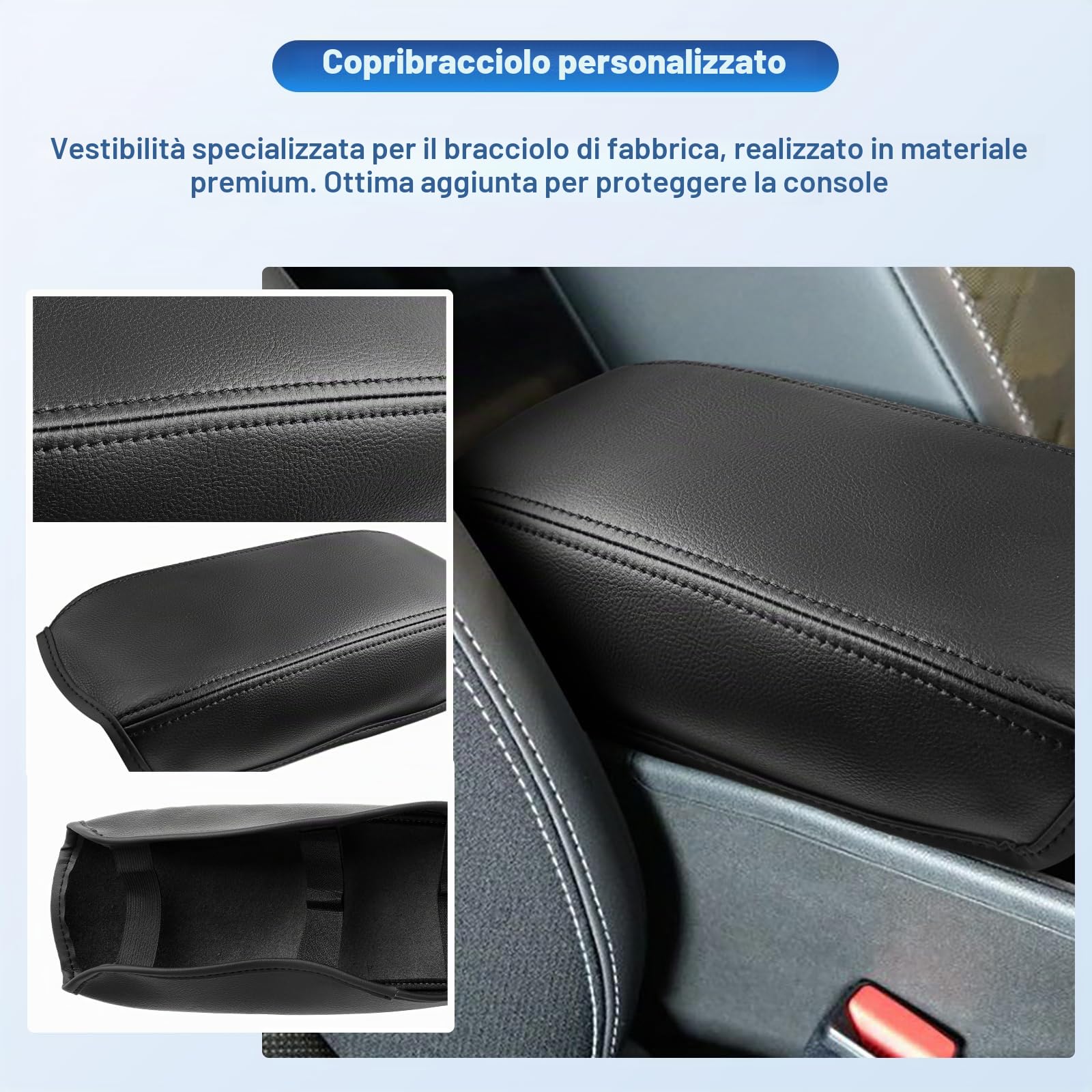 CDEFG Compatibile con Jeep Avenger 2023-2025 Copertura per Bracciolo Coperchio di Protezione della Scatola Console Centrale Guscio del bracciolo della indossabile Antigraffio Avenger Accessori (Nero)