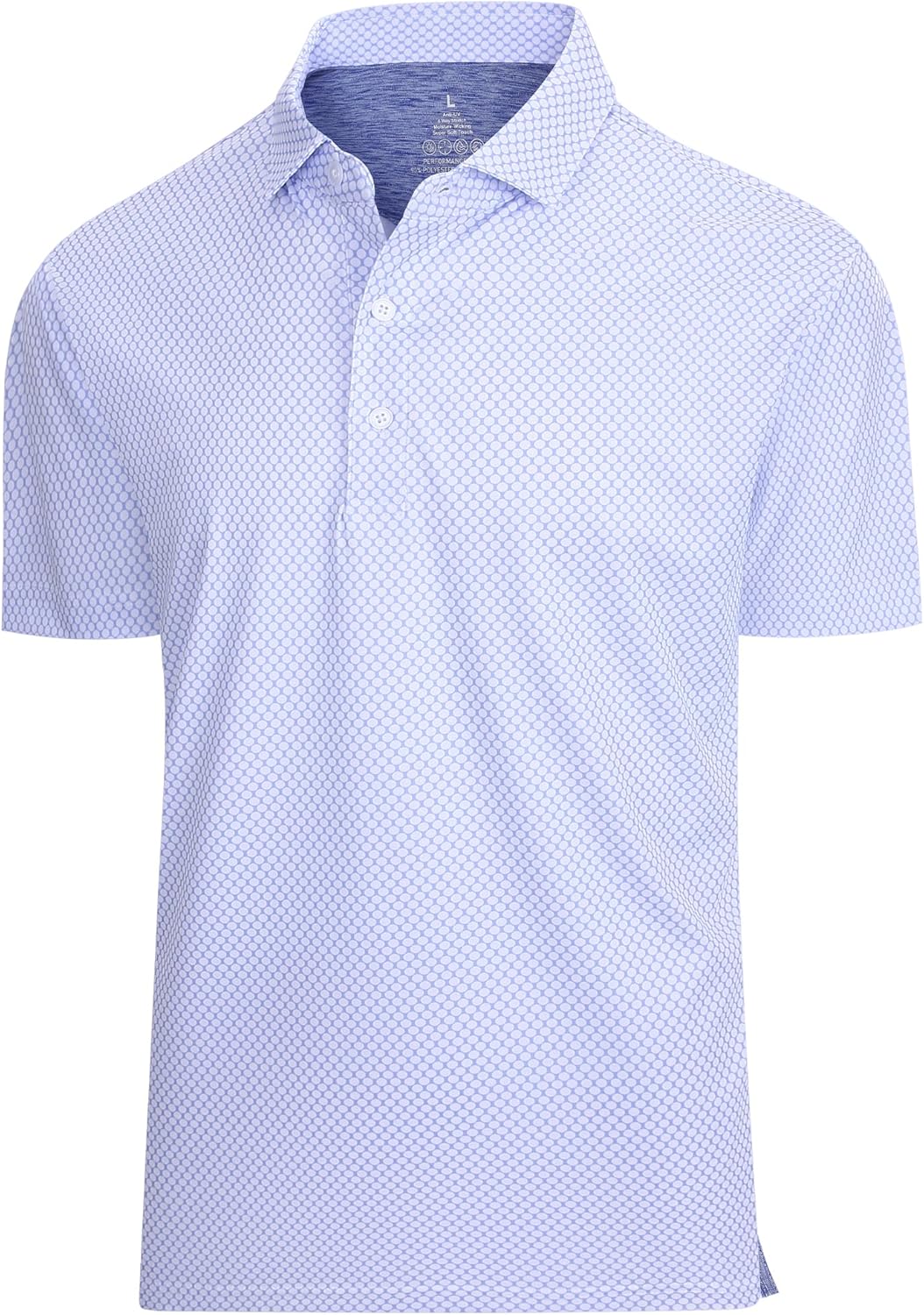 Esabel.C Mens Golf Shirts Print Moisture Wicking Short Sleeve Performance Dry Fit Stretch Active Polo Shirts for Men