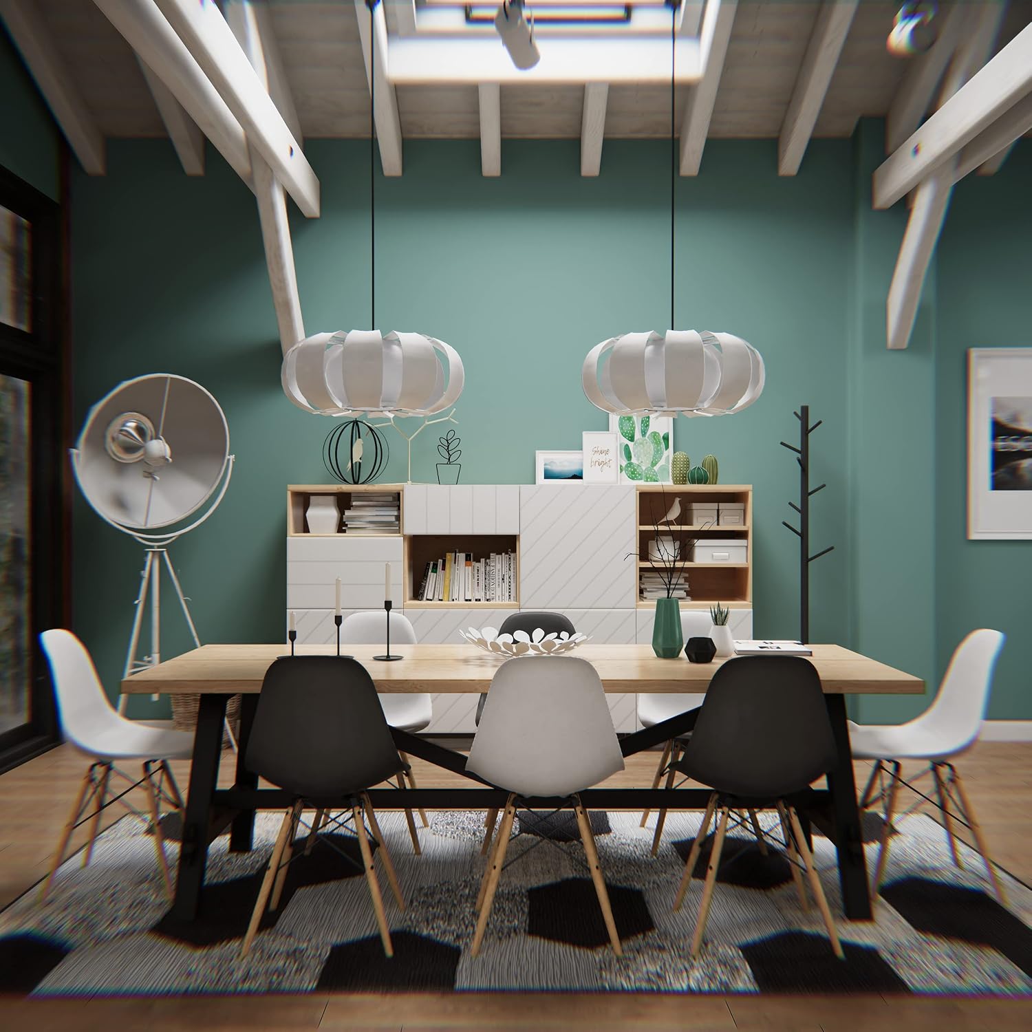 Microblend Interior Paint and Primer - Turquoise/Your`s Always, Gloss Sheen, Quart, Premium Quality, High Hide, Low VOC, Washable, Microblend Urban Collection