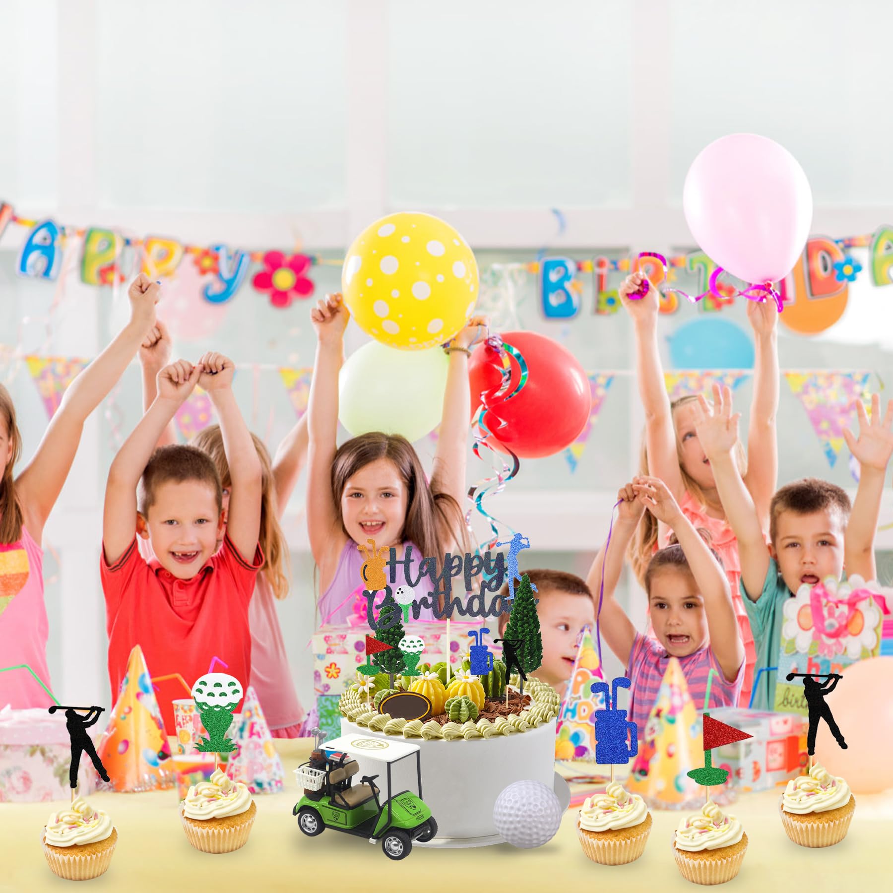 Decorazione Torta 18 Anni - Topper Happy Birthday Con Cuori E Stelle, Design Glitterato Rosa Oro