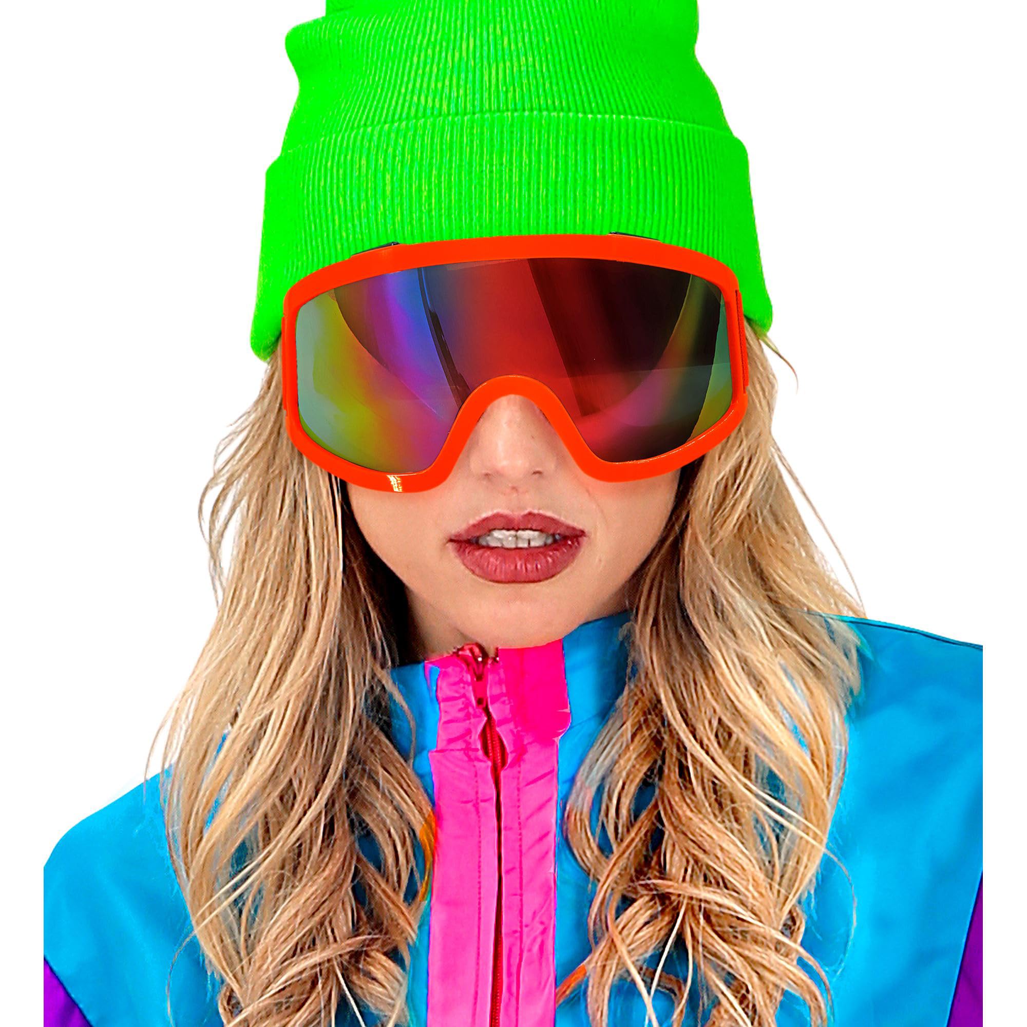 W WIDMANN MILANO Party Fashion - Ski Goggles Snowboard Goggles Orange Accessory for 80s Fancy Dress Costumes - Image 4