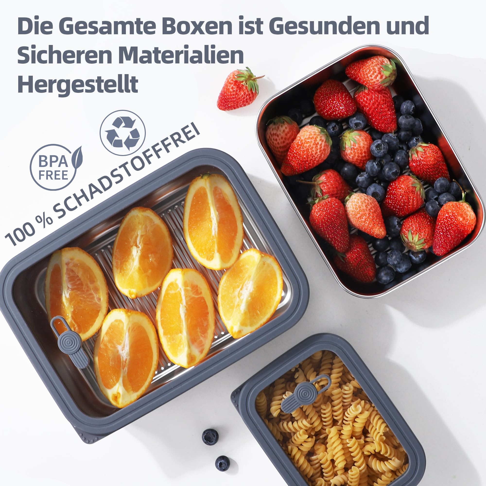Broodtrommel RVS Vierkant met Doorzichtig Deksel U-konserve lekdicht