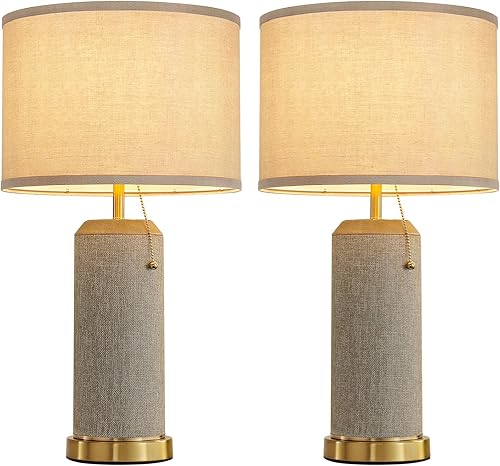 Miniatura 9 de KAISITE Juego de 2 lámparas de mesita de noche estilo bohemio de 22.4 pulgadas para dormitorio, sala de estar, lámpara de mesa auxiliar vintage con