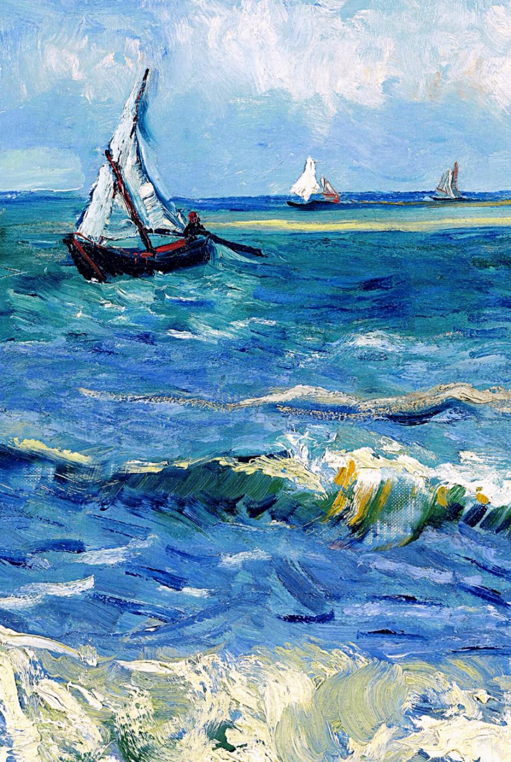 Vincent Van Gogh Seascape near Les Saintes Maries de la Mer Notebook: Van Gogh Blank Lined Journal