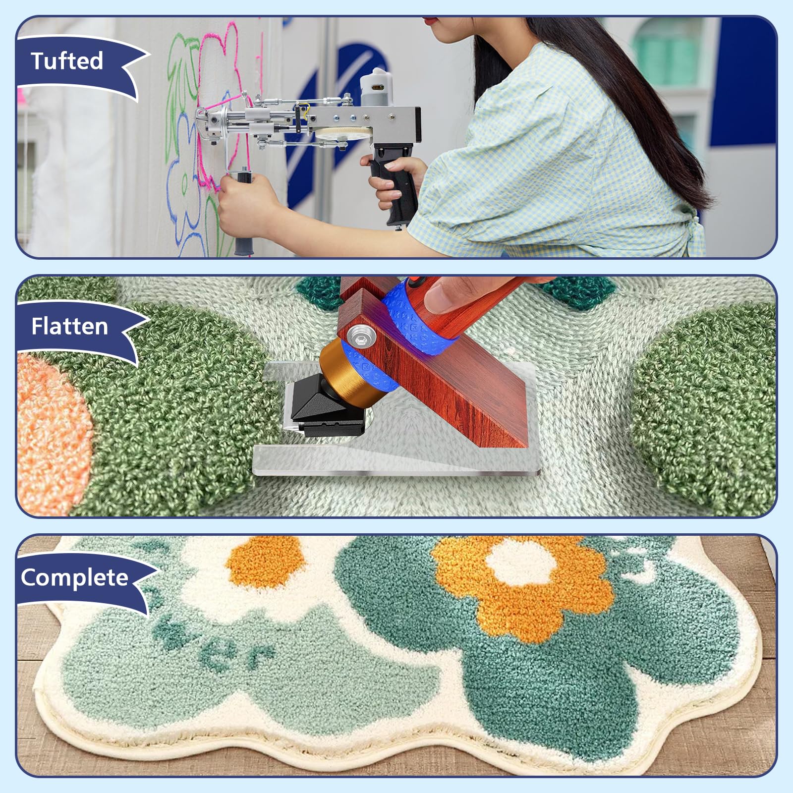 Pistola per tufting per tappeti con kit di tagliapaveti, kit di base con trimmer per tappeti, set di pistola per tufting per tappeti, pistola per tappeti 2 in 1 Cut & Loop Pile e tagliacapelli,