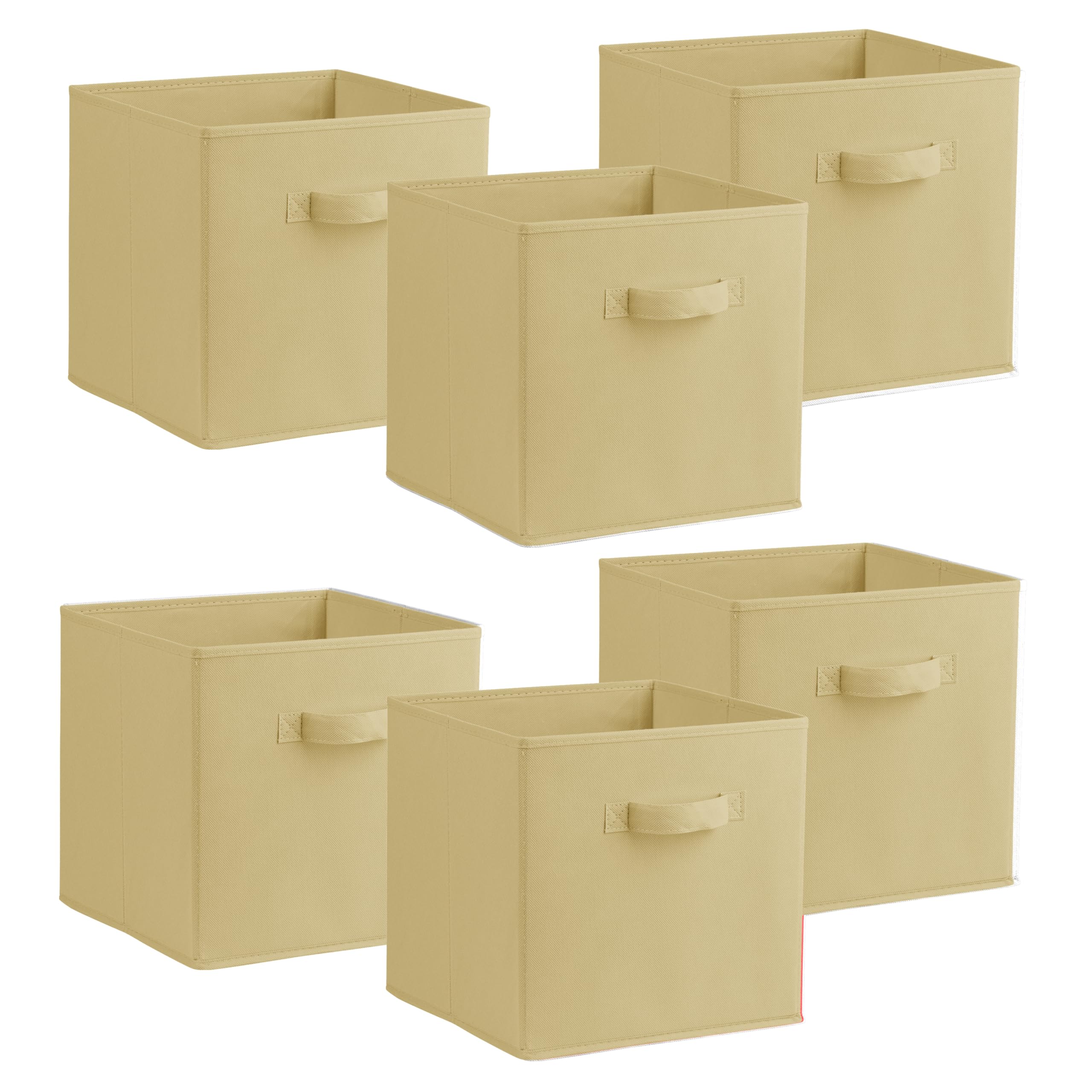 Simpa Cream Urban Living Multi Purpose 31Cm Cubic Storage Box Collapsible Organiser Storage Cube Basket Bin For Clothes, Toys, Books, Dvds, Bedding, Towels And More (Cream)