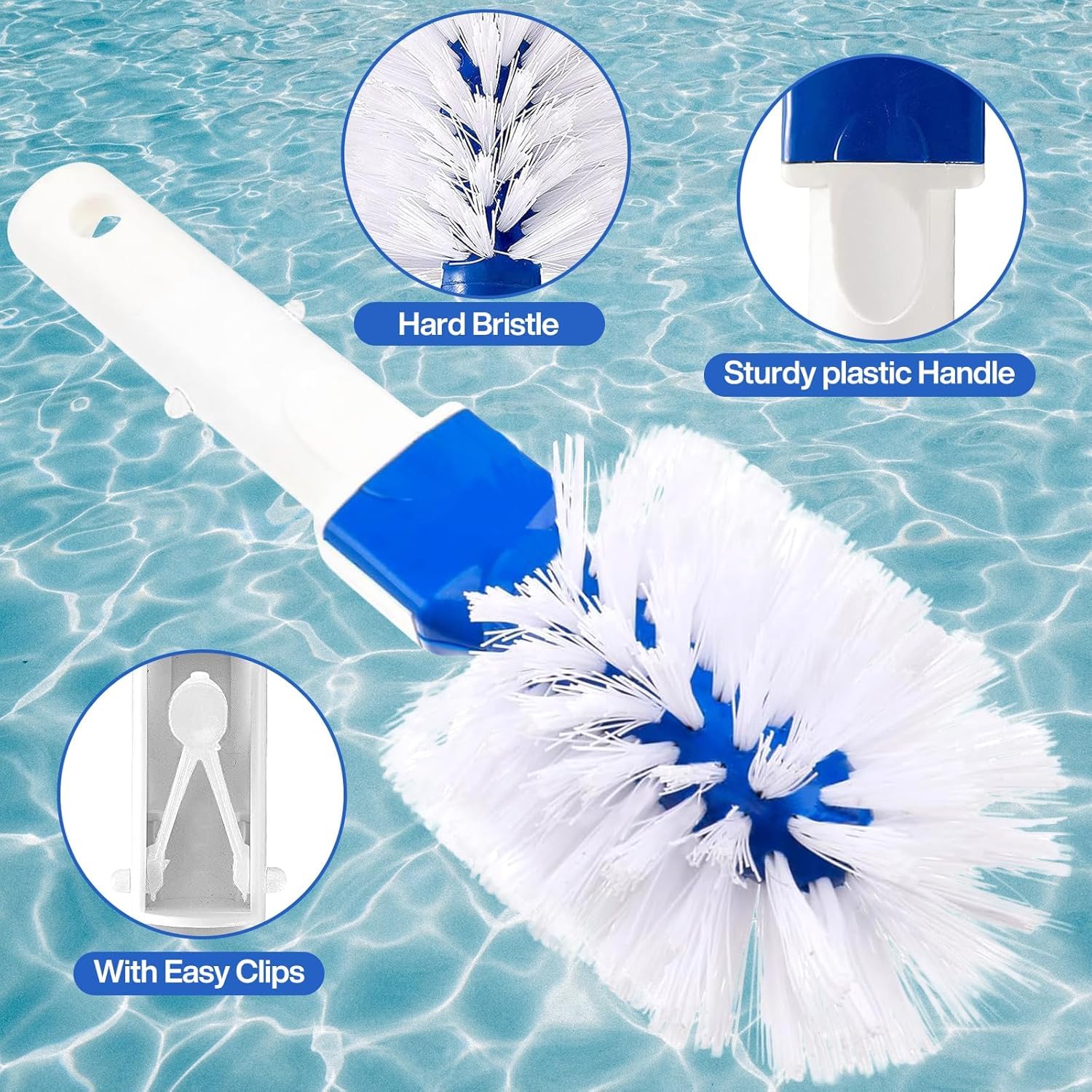Kit de Piscine Nettoyage, Épuisette de Surface Piscine et Epuisette Piscine Fond, Filet de Piscine Maille Fine avec Manche Télescopique en Aluminium, pour Piscines, Spas, Fontaine, Étang - 4