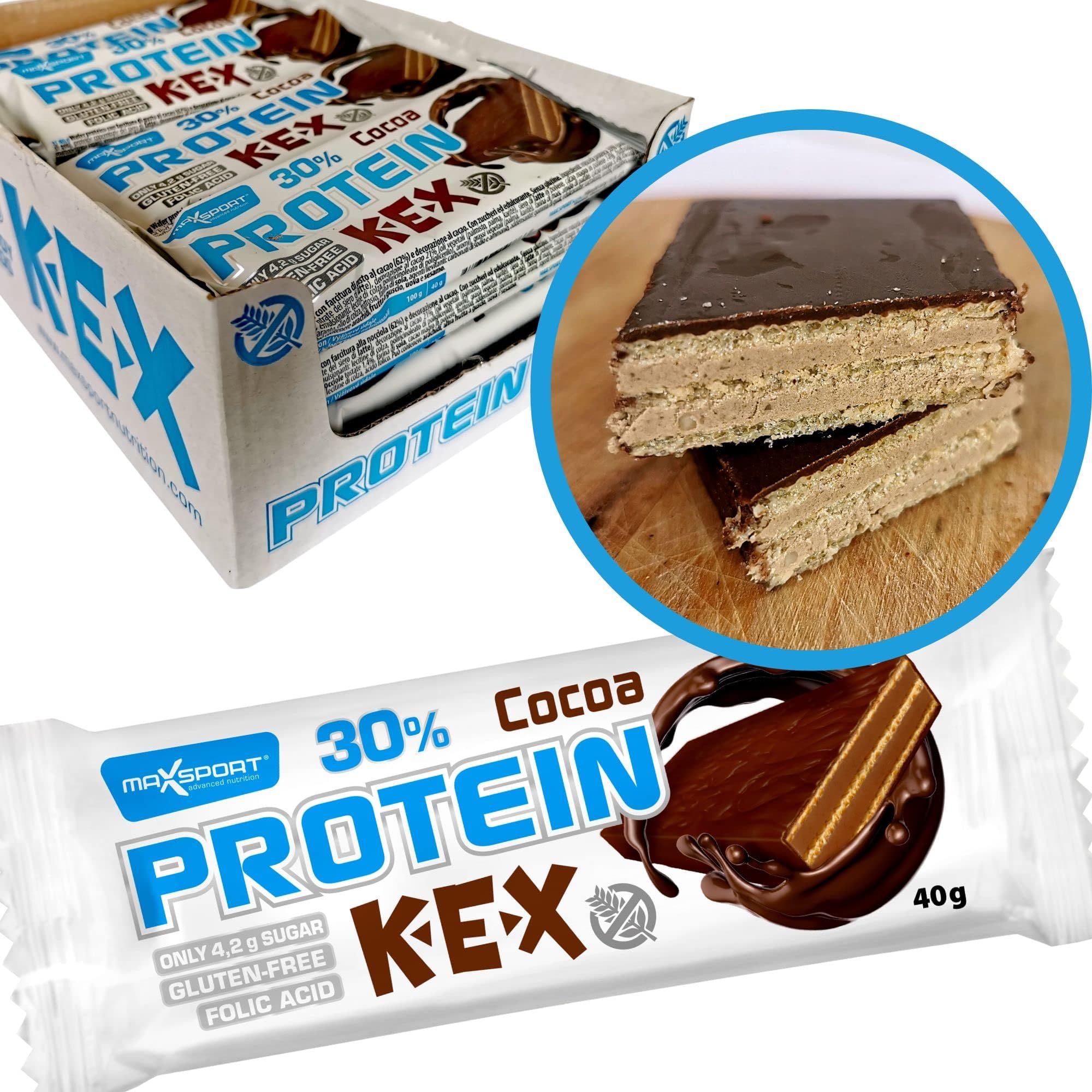 Maxsport Nutrition 30-33% Protein Kex, Glutenfree Low Sugar Protein Bar Protein Kex (Chocolate)