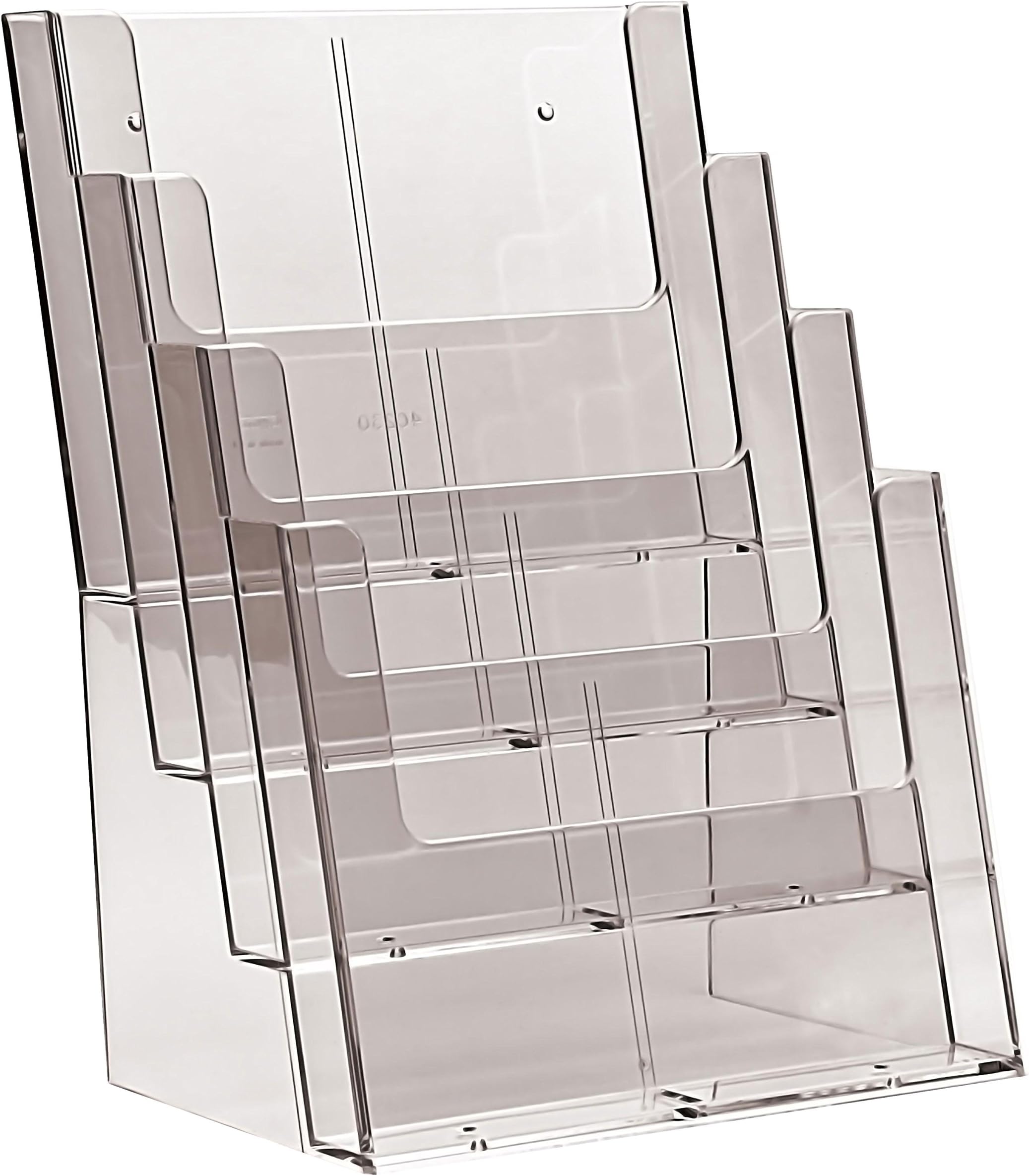 Taymar 4C230 Four Tier Display Stand for A4/DL Leaflets and Brochures - Clear