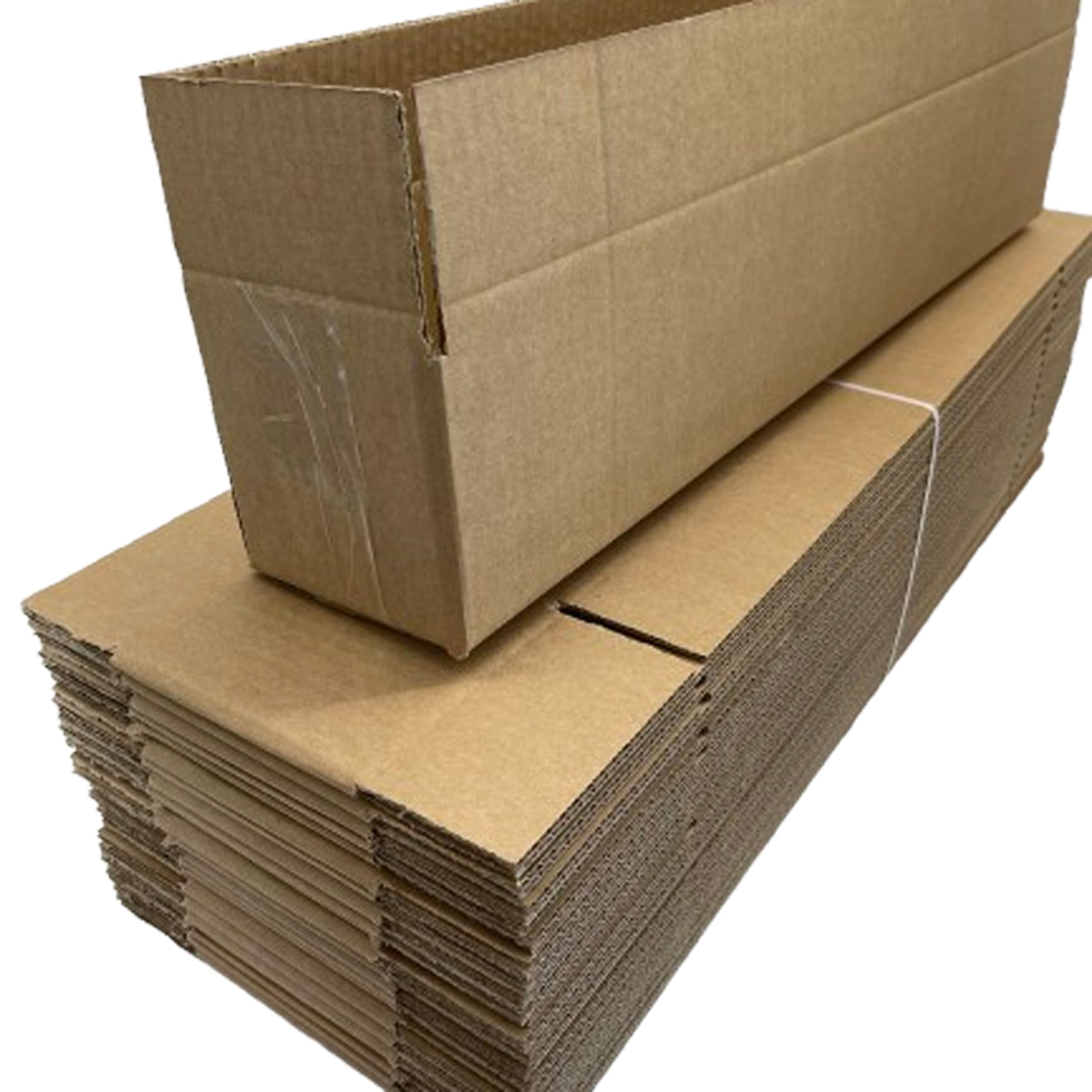 Pack 25 cajas de cartón reforzado 62x12x12 cm - Muy resistentes. Máximo aguante para envíos y almacenaje - Cajas alargadas para embalaje seguro y ecológico.