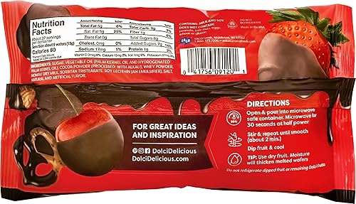 Miniatura 5 de Dolci Frutta Obleas de chocolate para derretir, 12 onzas (paquete de 1)  Simplemente microondas, sumérgete y listo. Siempre sin gluten y sin nueces