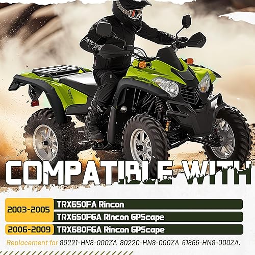 Miniatura 2 de KUAFU Protector de barro para guardabarros compatible con Honda TRX650 TRX680 Rincon GPScape 2003-2022, repuesto para 80221-HN8-000ZA