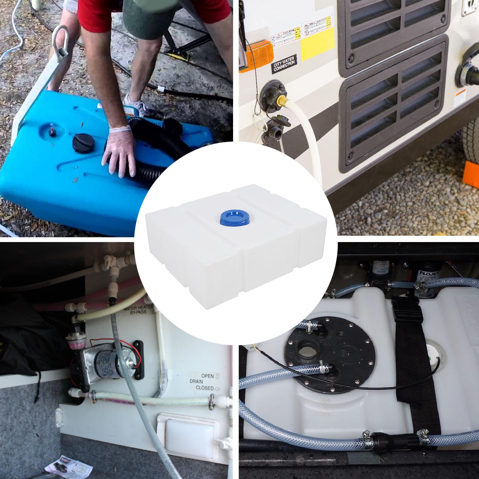 Locadenz 785 x 655 x 255 mm RV Frischwassertank, 33 Gallonen Lebensmittelqualität RV Wassertank, LLDPE Leckfestes Wasserbehältertank für Anhänger Boote Yachts