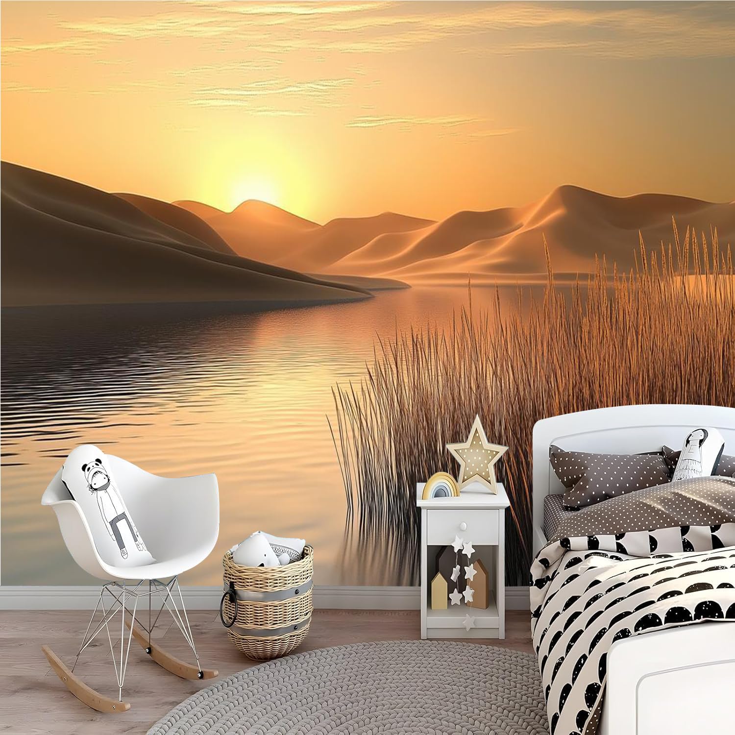 Carta da parati effetto 3D Deserto 300 x 210 cm Murale Non Tessuto Tramonto Fotomurale Stampa HD Moderna Poster Per Soggiorno E Camera Da Letto Design 2M1442