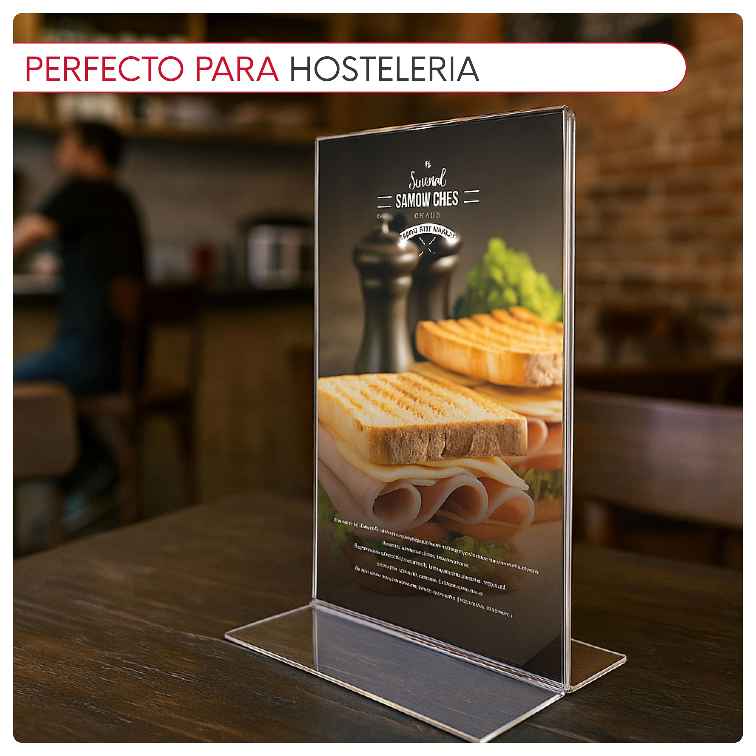 Expositor Metacrilato A3 Vertical - Pack 6unid | Porta Menus Sobremesa Resistente y Fácil Limpieza | Expositor Sobremesa para Publicidad de Tiendas y Cartas de Restaurante