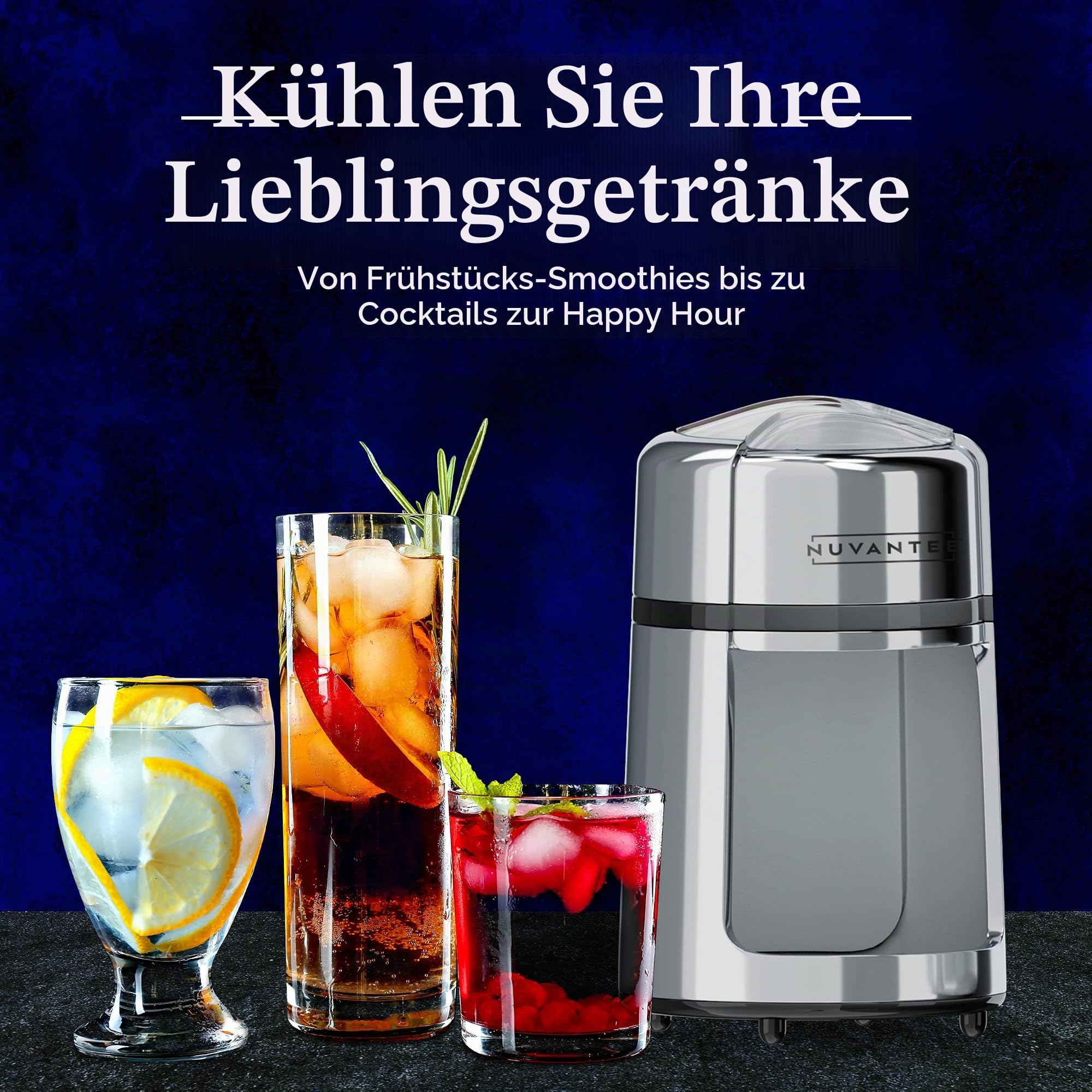 Nuvantee Eiszerkleinerer aus rostfreier Zinklegierung, Verchromte Oberfläche