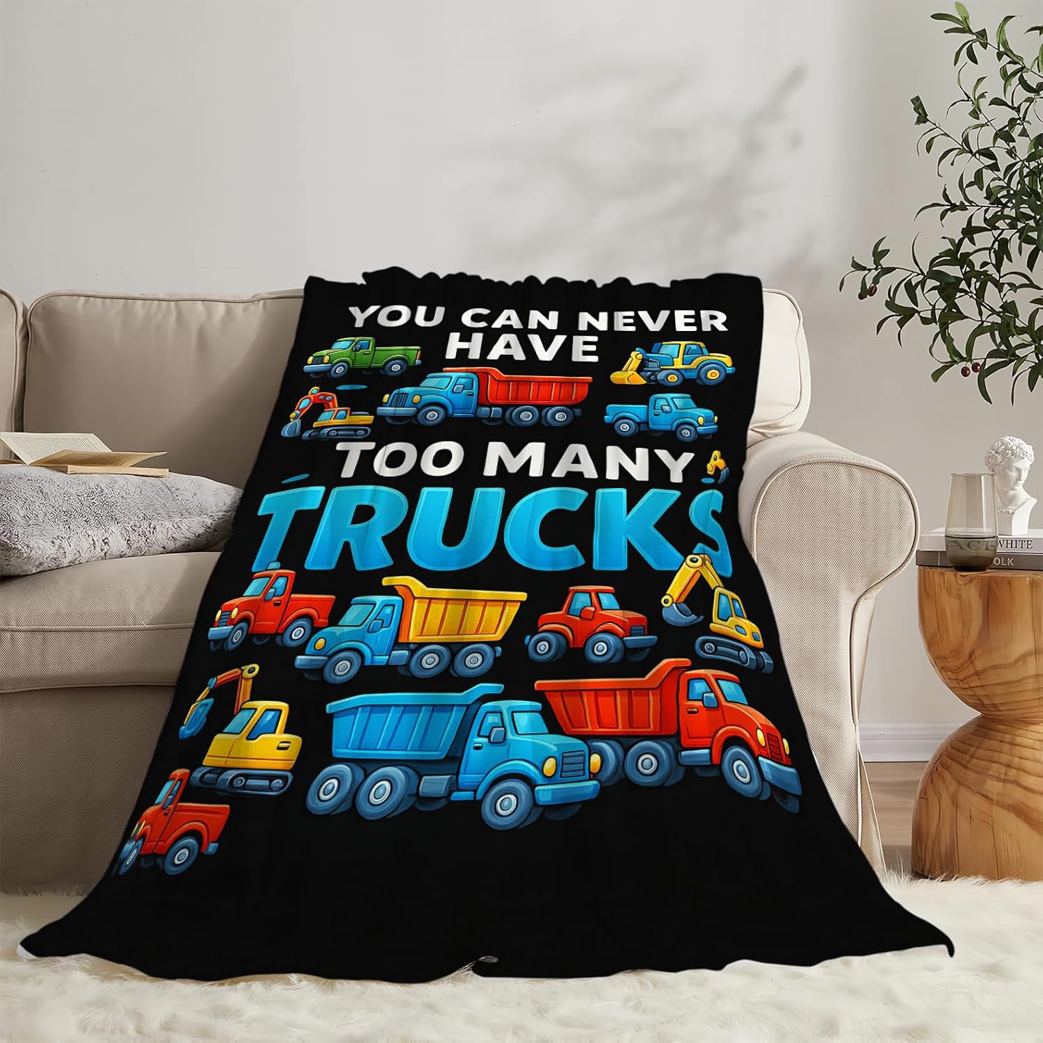 Truck Blanket for Boys Truck Excavator Throw Blanket Construction Car Soft Cozy Fleece Fuzzy Stuff Plush Flannel Gifts for Girls Women Kids Adults 40''x50'' - Image 5