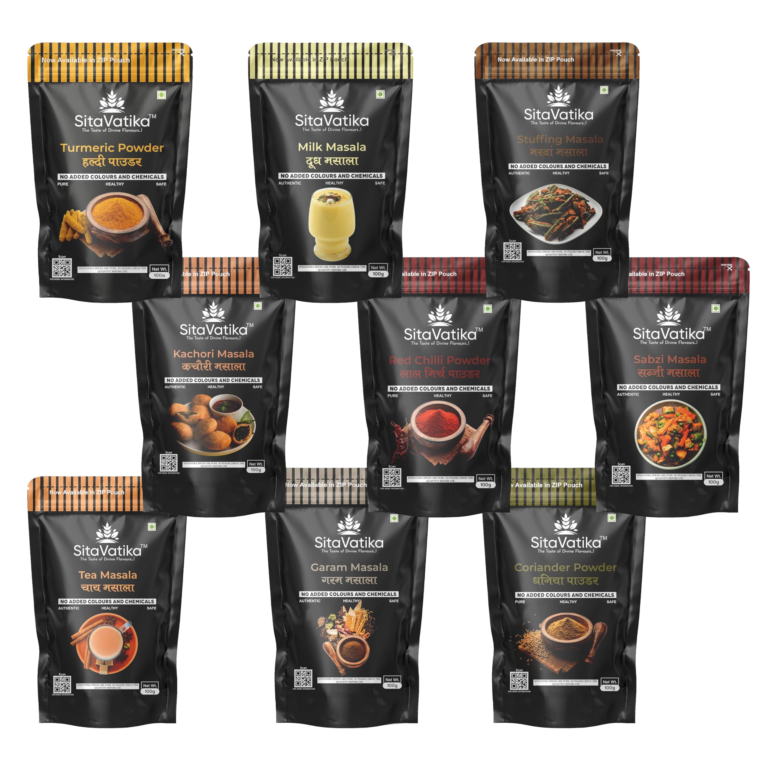 Sitavatika Spices Masala Combo Pack of 9 X 100 gm (Chilli Powder + Turmeric Powder + Coriander Powder + Sabji masala + Bharwan masala + Garam masala + Chai masala + Milk masala) (B0D9DGDFKL) Amazon Price History, Amazon Price Tracker